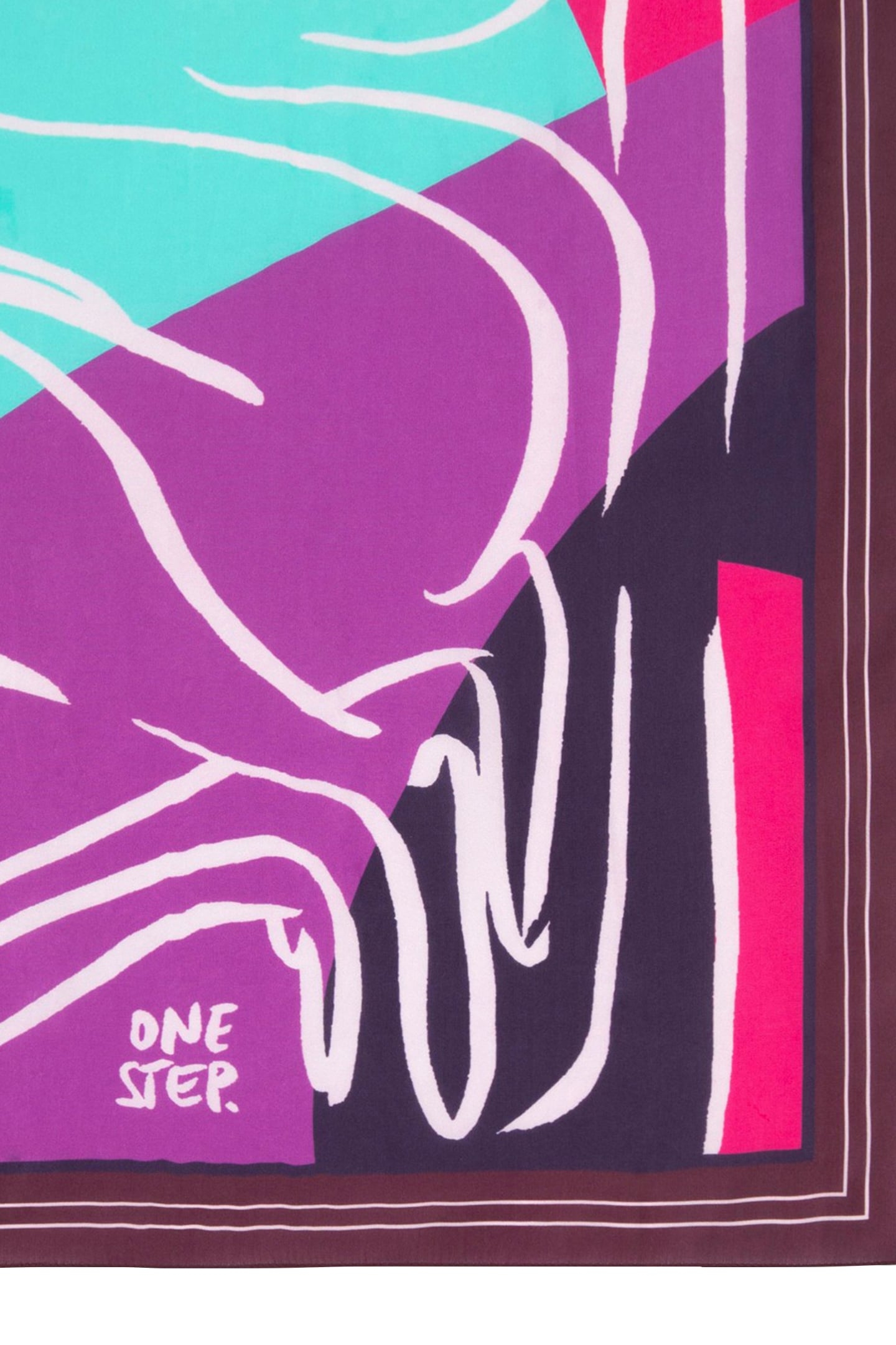 ABRAMS - AMETHYST SILK SQUARE SCARF WITH ABSTRACT PRINT AND  3