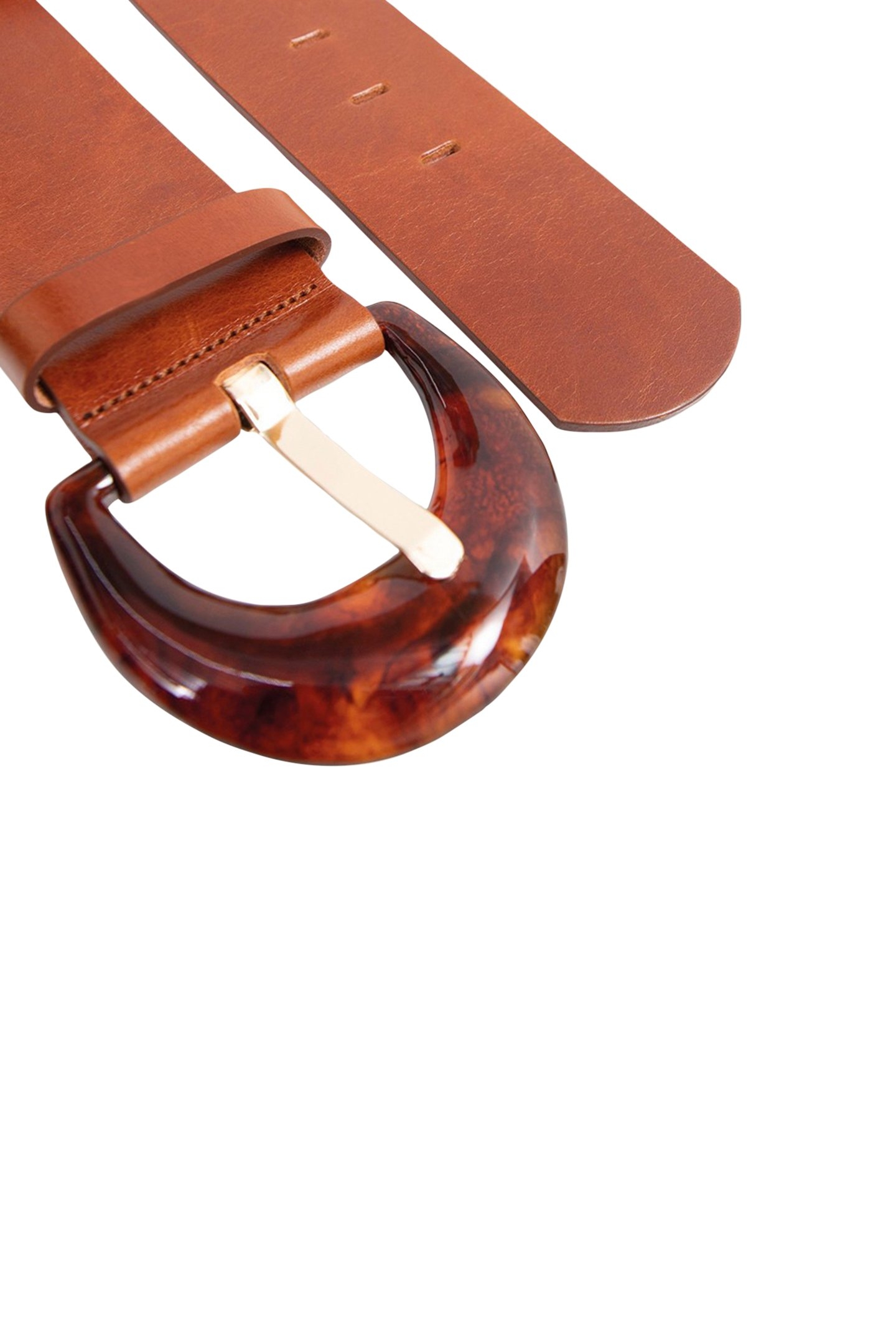 ALIA - WIDE TOFFEE-COLORED SMOOTH LEATHER BELT WITH DECORATI 4