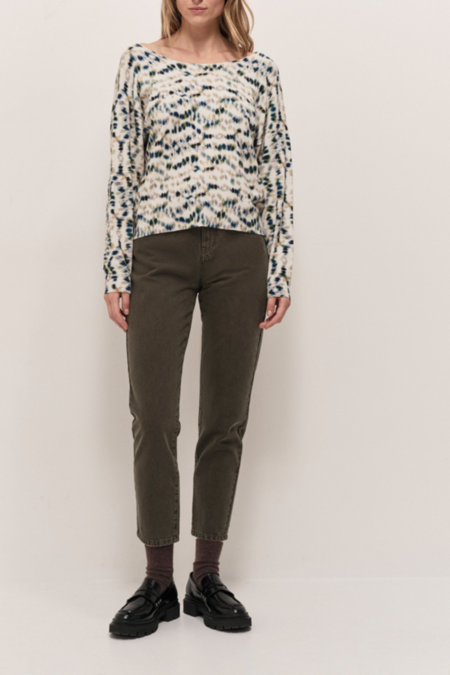 TUCSON - ECRU SWEATER WITH PEARL TREASURE PRINT 1