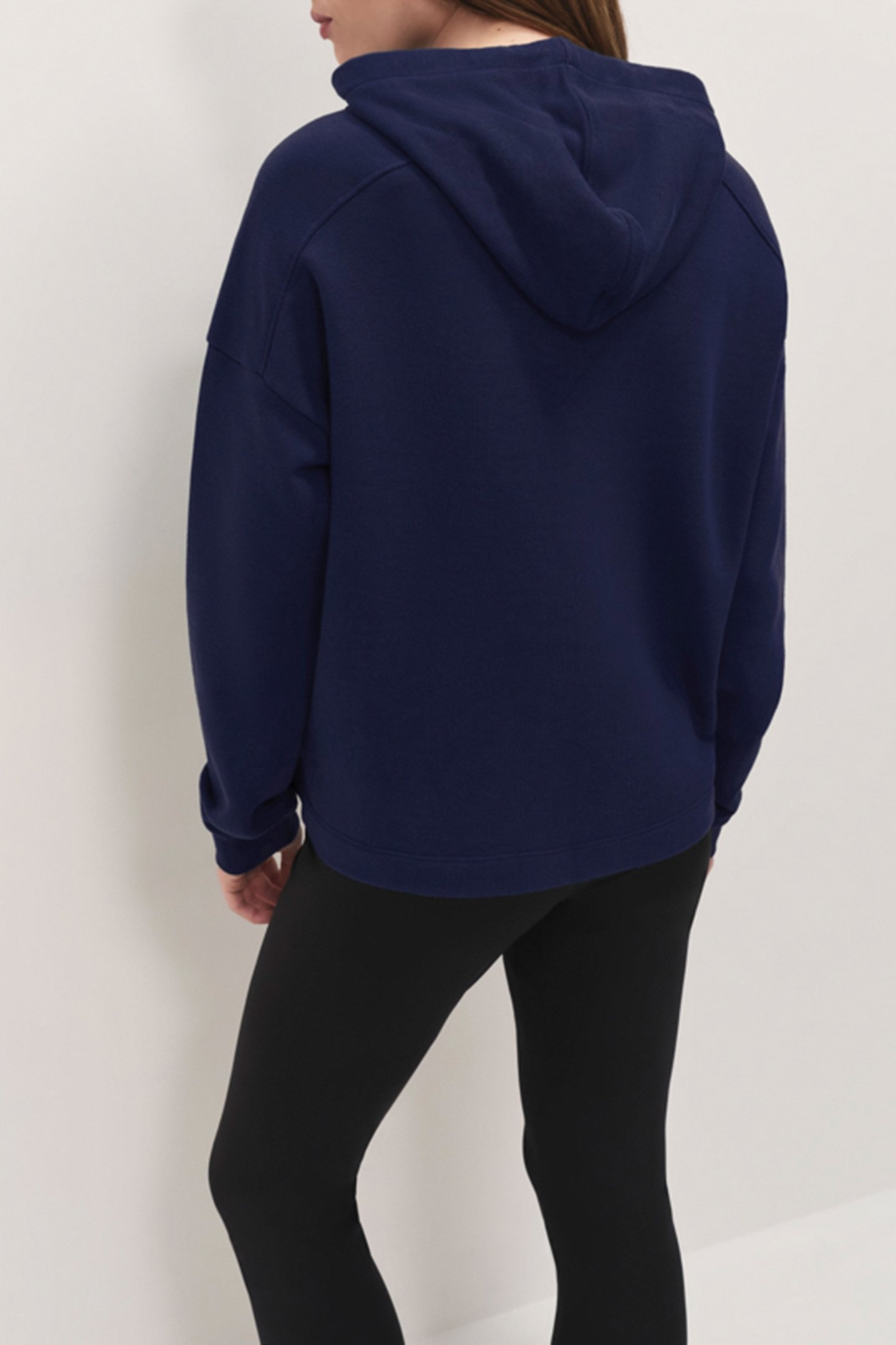 MAORI - NAVY BLUE HOODIE WITH FLOCKED VELVET DANCER PRINT 2