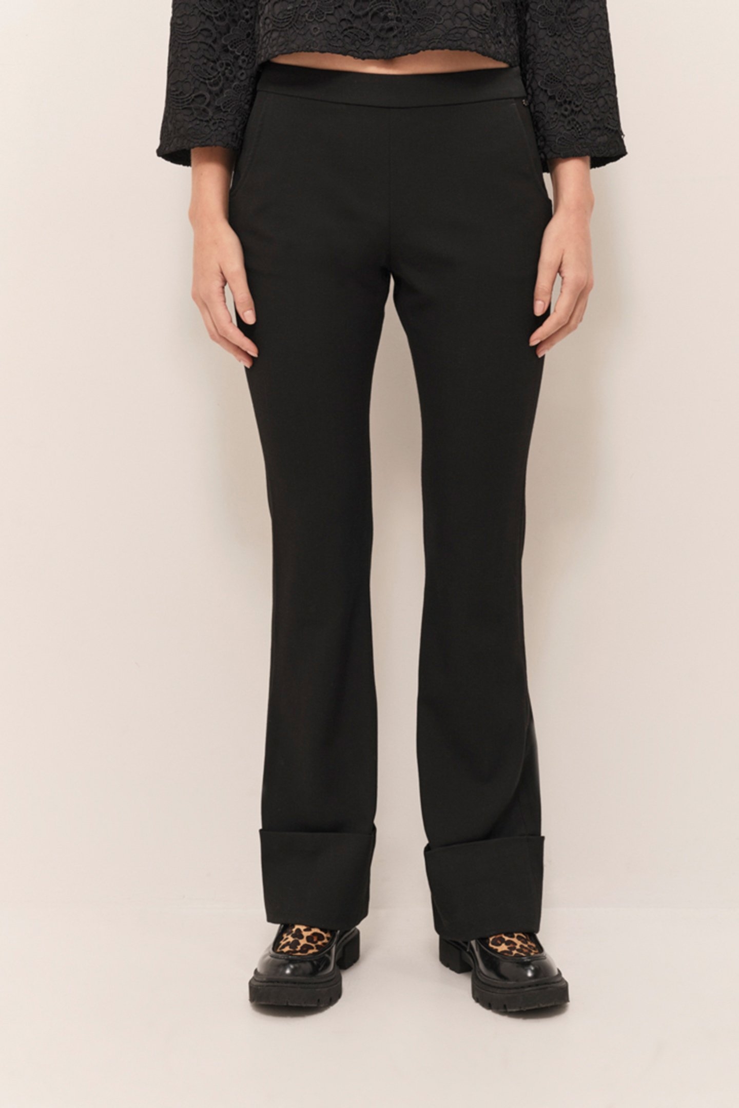 PACHY - BLACK SUIT PANTS WITH WIDE LAPELS 1