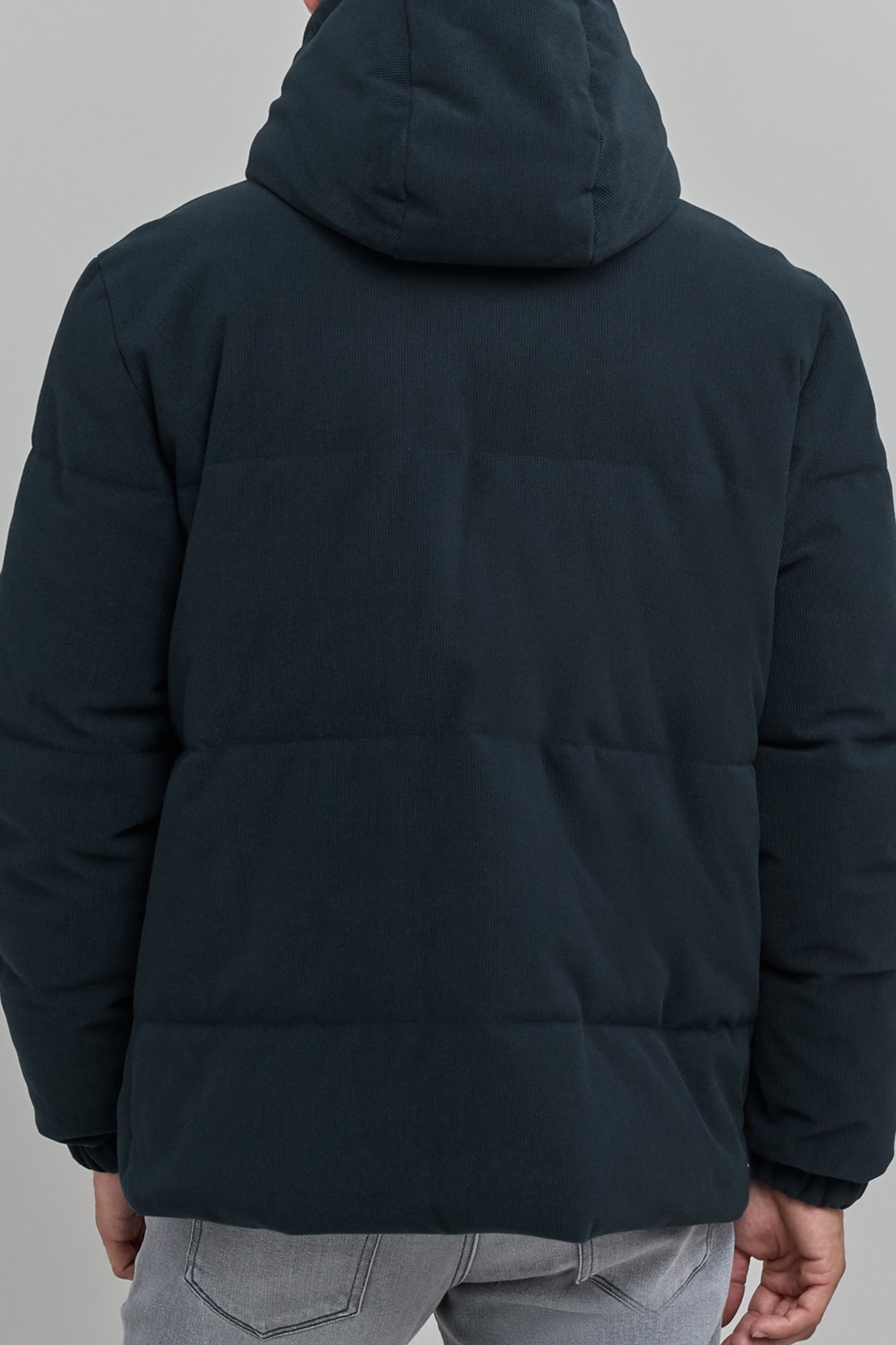 NAVY VELVET RELIEF PADDED JACKET 4