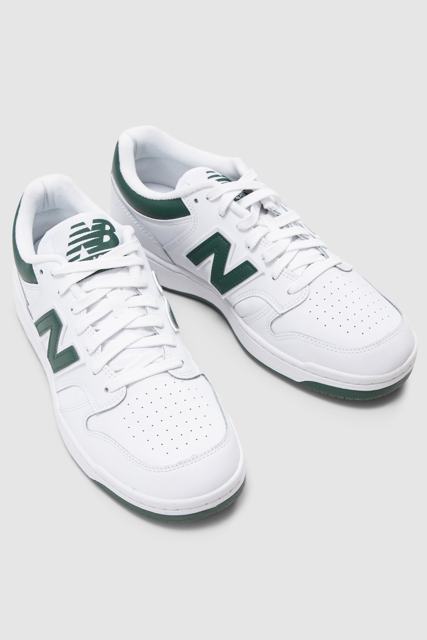 NEW BALANCE 480 WHITE AND GREEN TRAINERS 2