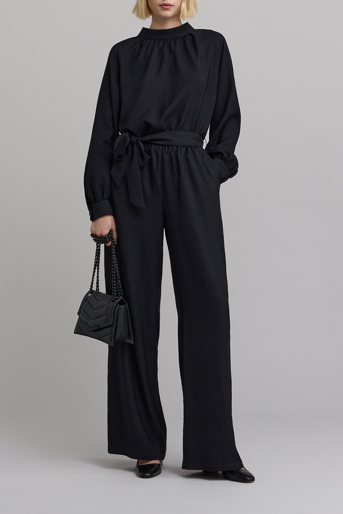 BLACK BUTTON-AND-JEWEL STAR JUMPSUIT 1
