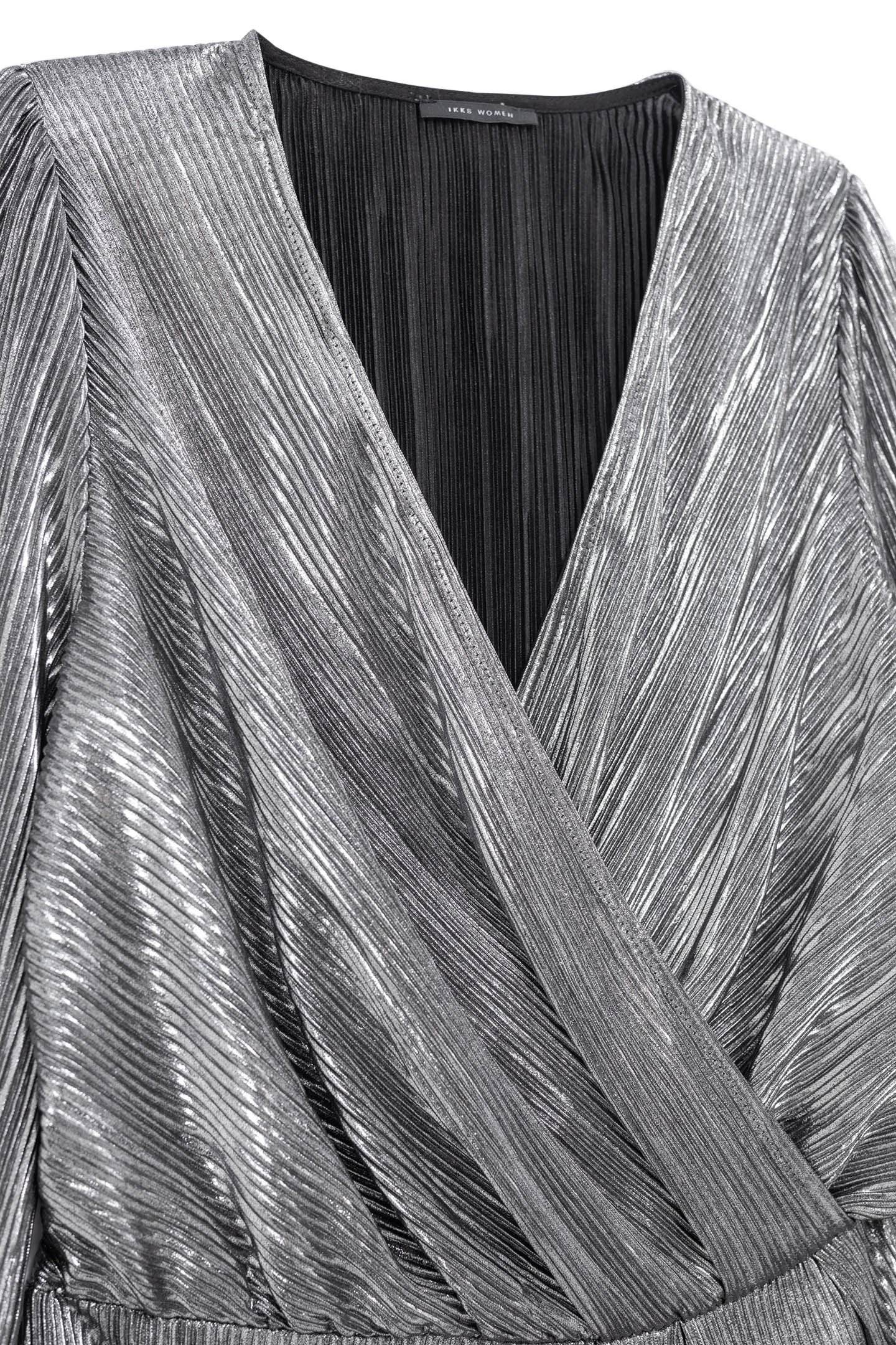 BLACK METALLIC PLEATED DRESS 6