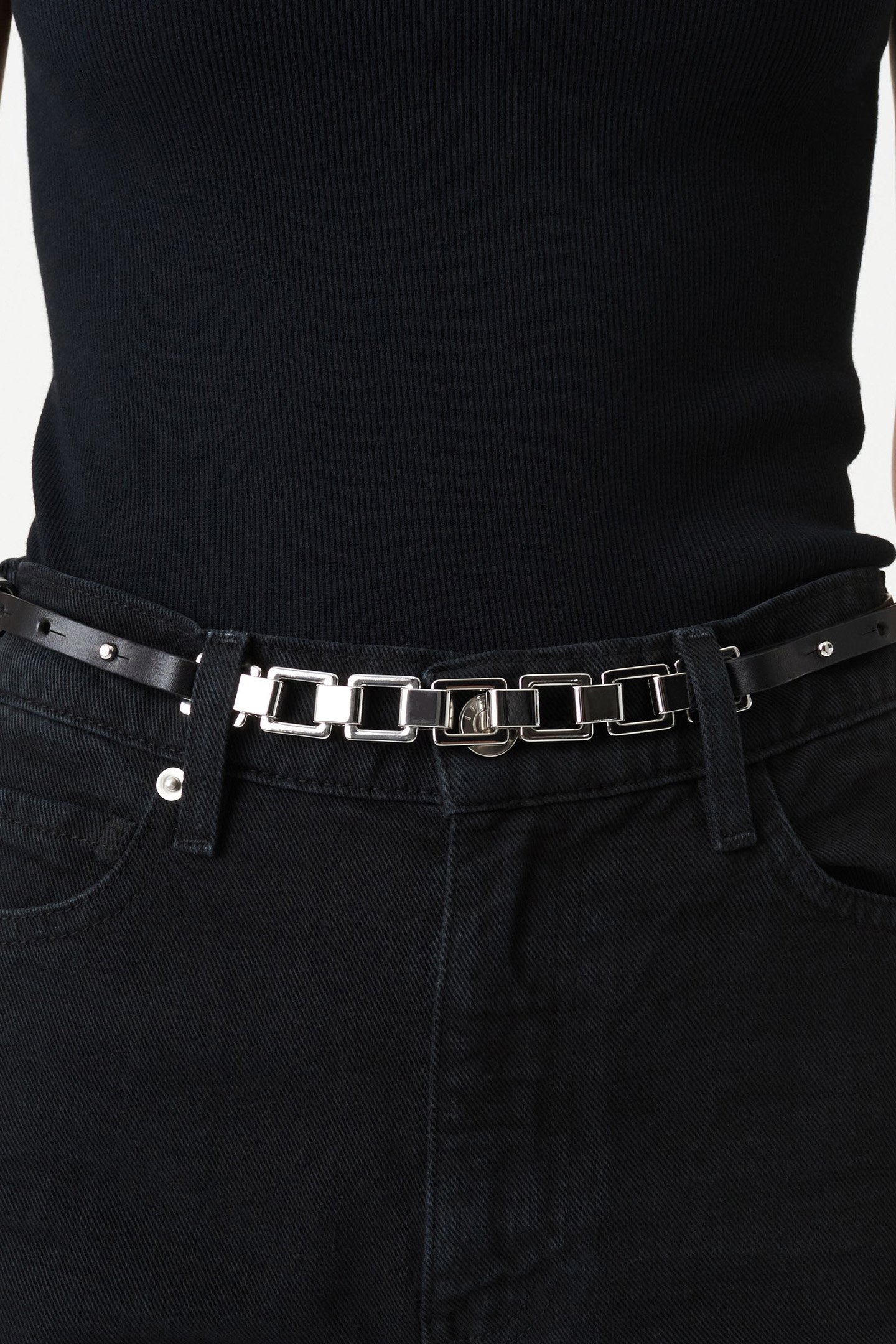 DAISY THIN BELT BLACK 3