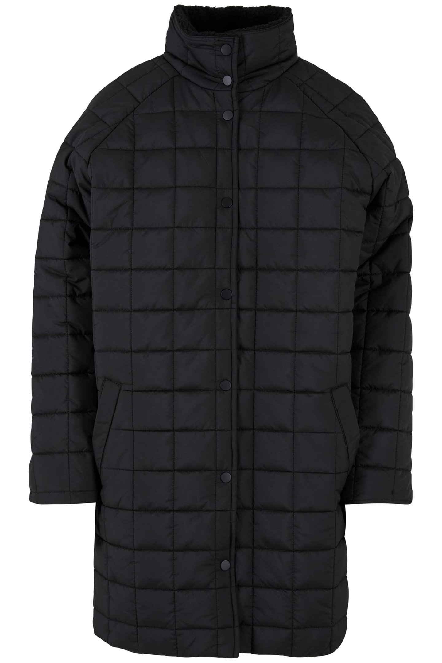 LADIES QUILTED COAT BLACK 1