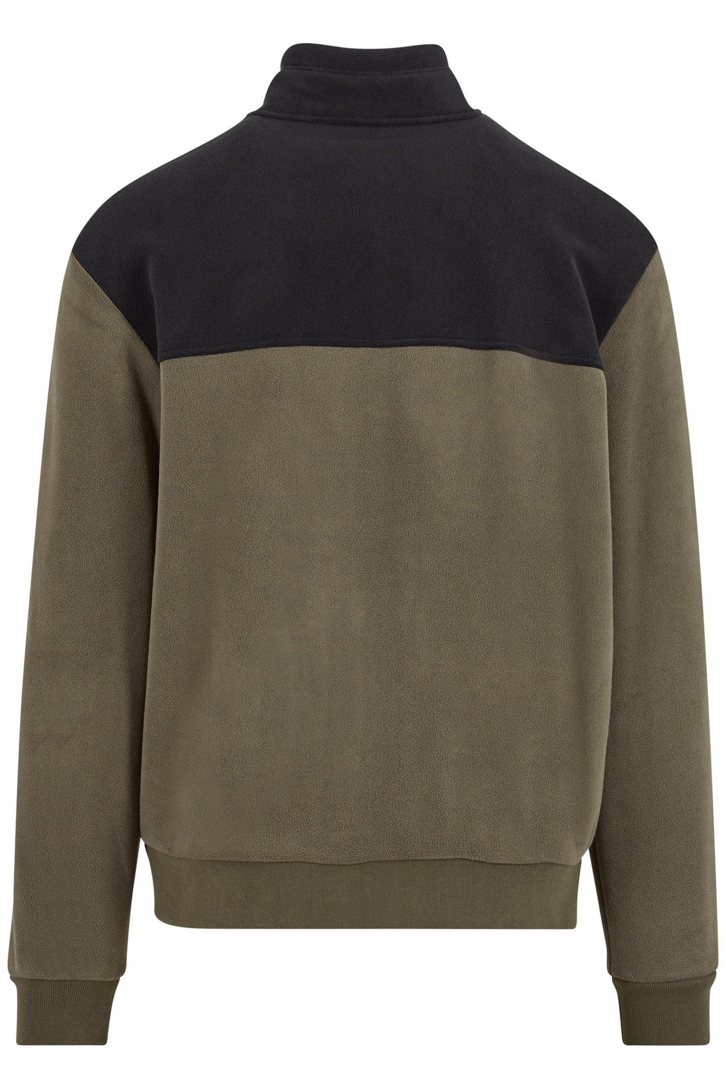 COLOUR BLOCK POLAR FLEECE JACKET BLACK/OLIVE 2