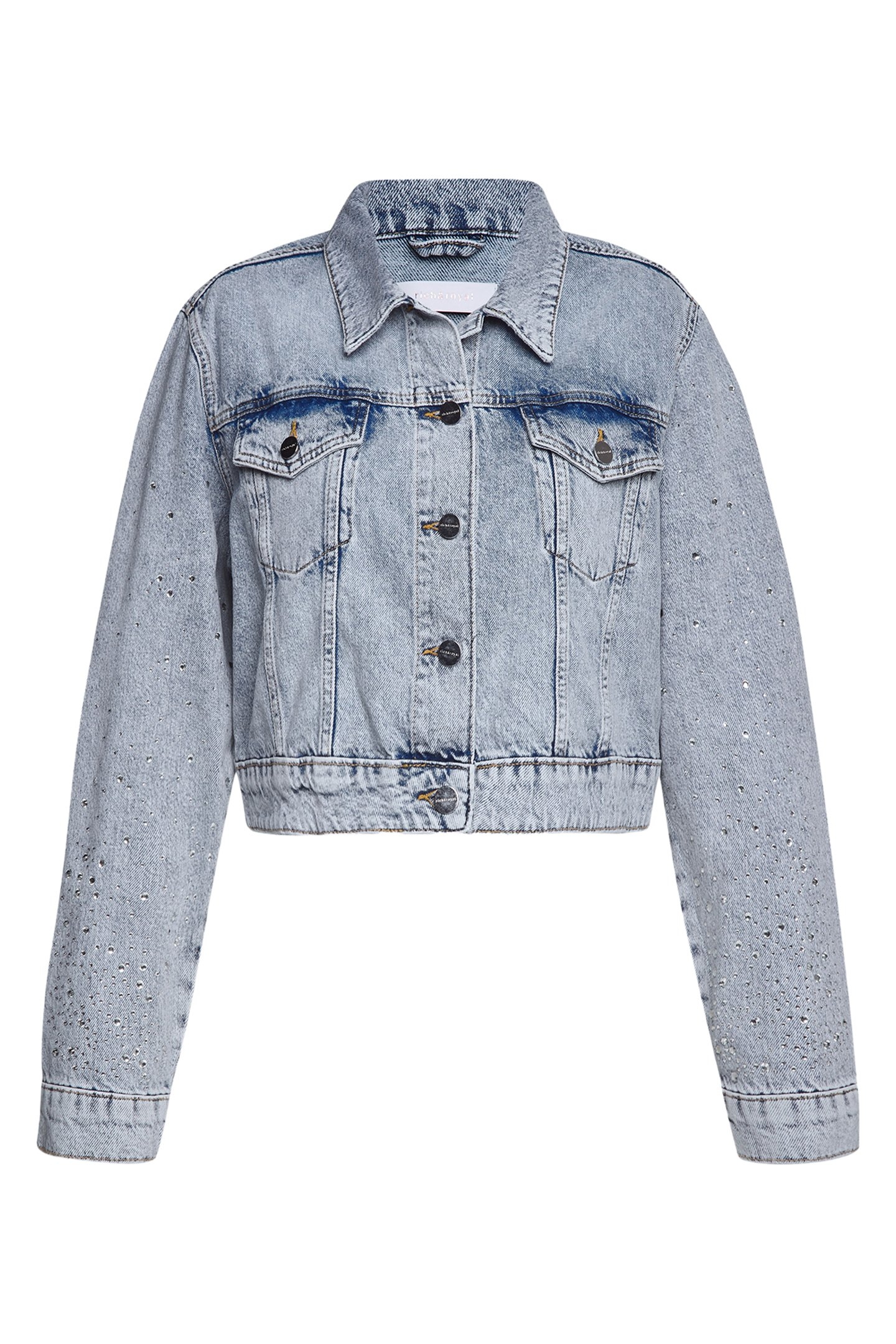 RHINESTONE DENIM JACKET ORGANIC DENIM BLUE 4
