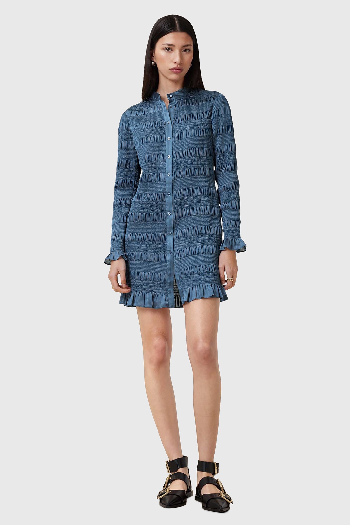 MEG MINI DRESS OYSTER BLUE 3