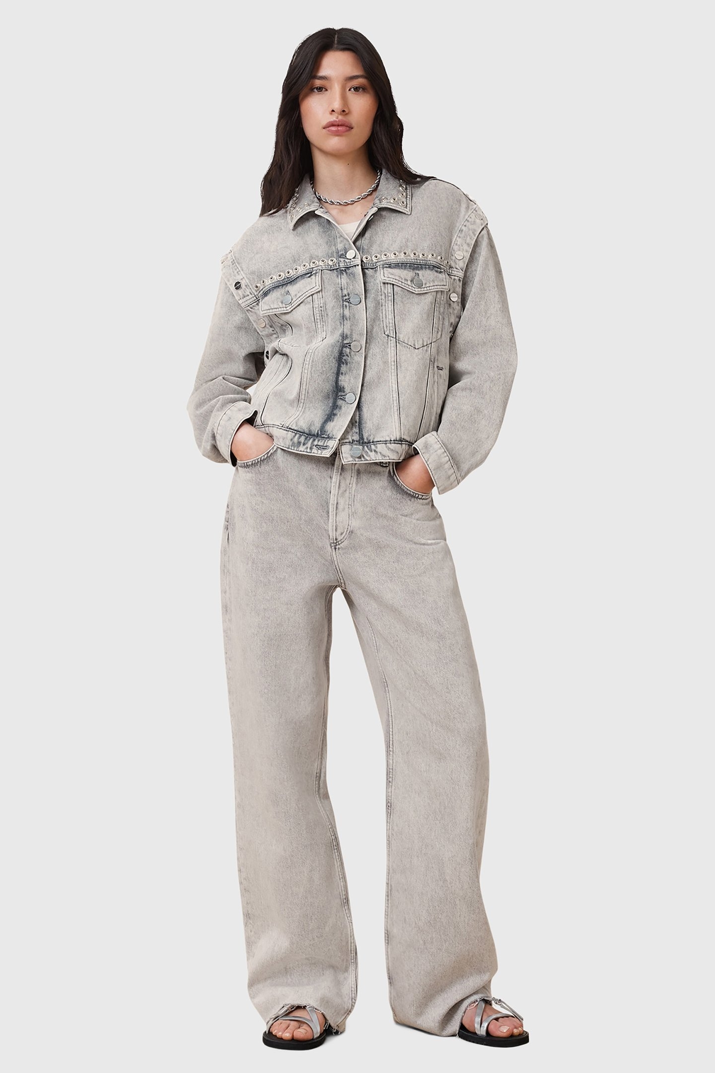 CHLO STUD JACKET WASHED GREY 3