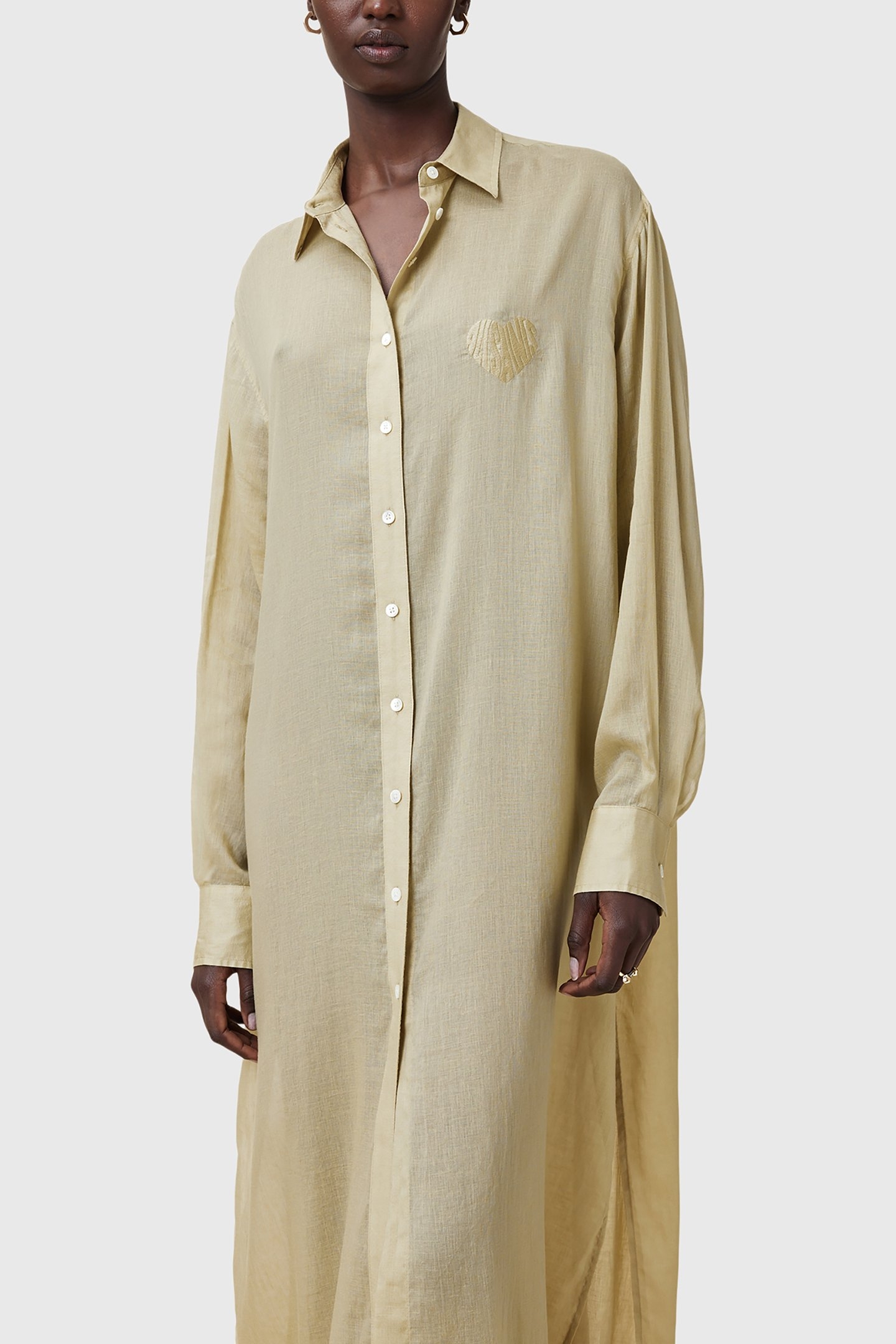 EZRA SHIRT DRESS OLIVE YELLOW 7