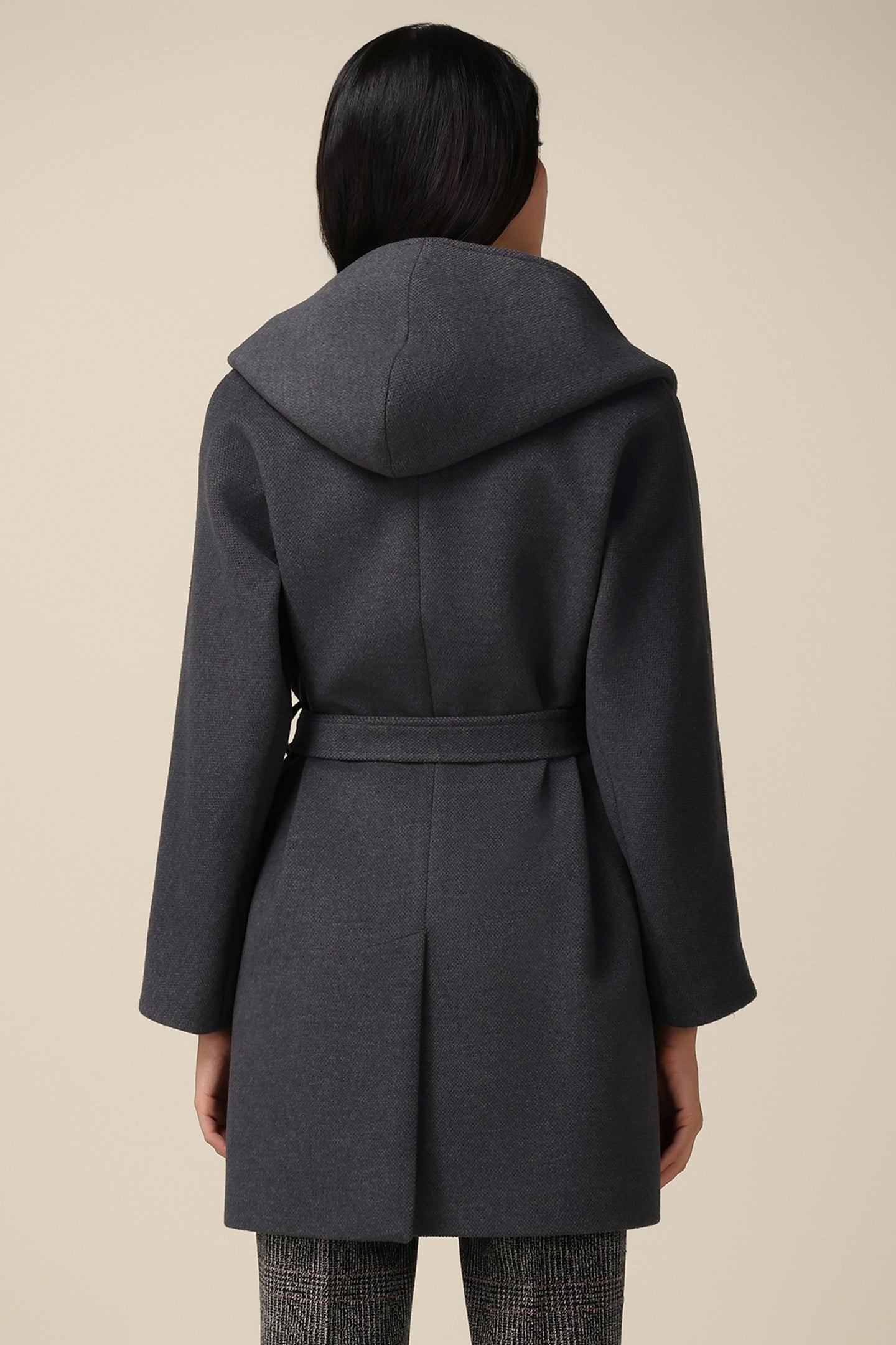 CAPE COAT WITH BELT GREY 2