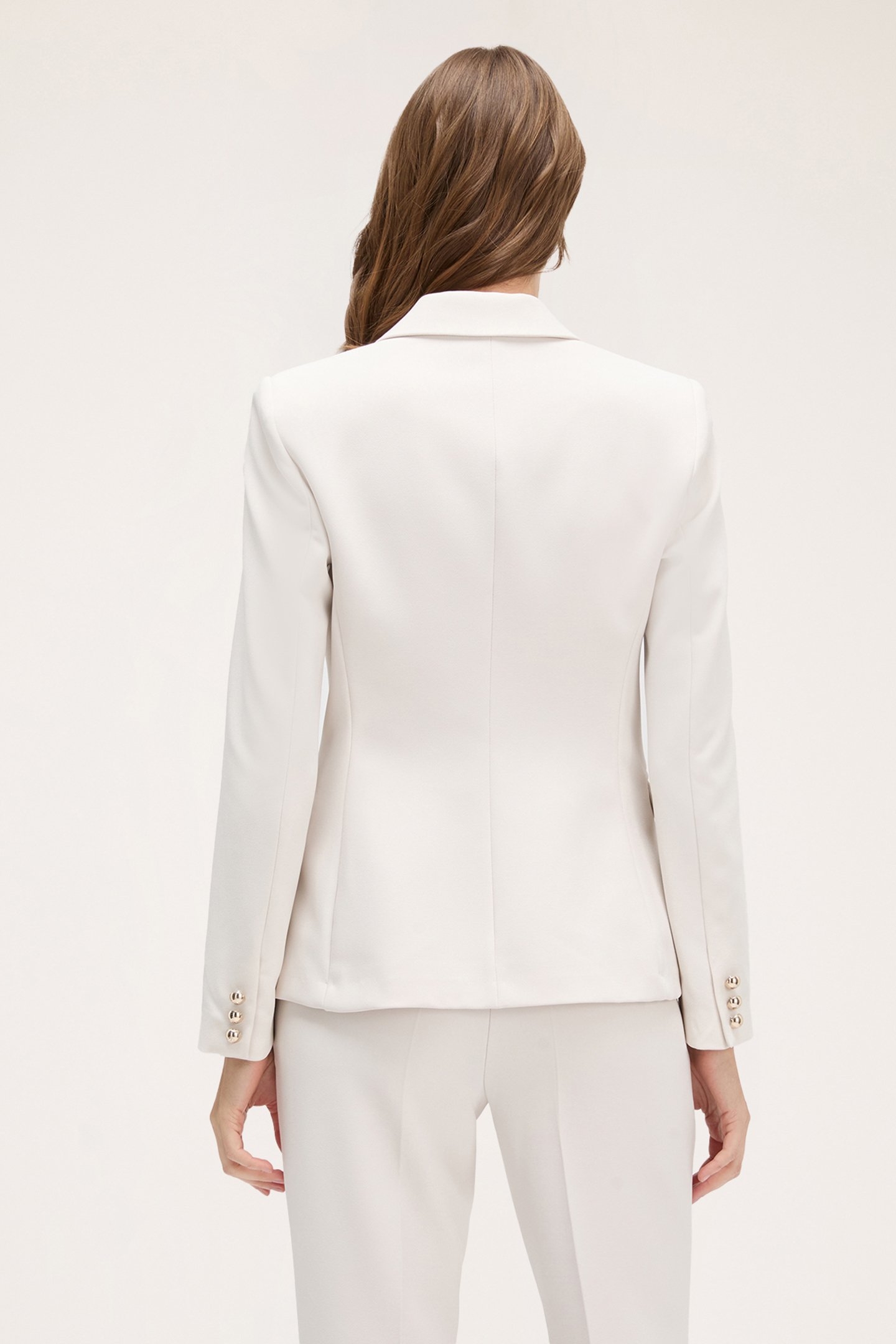 SINGLE-BREASTED CREPE FABRIC BLAZER WHITE 2