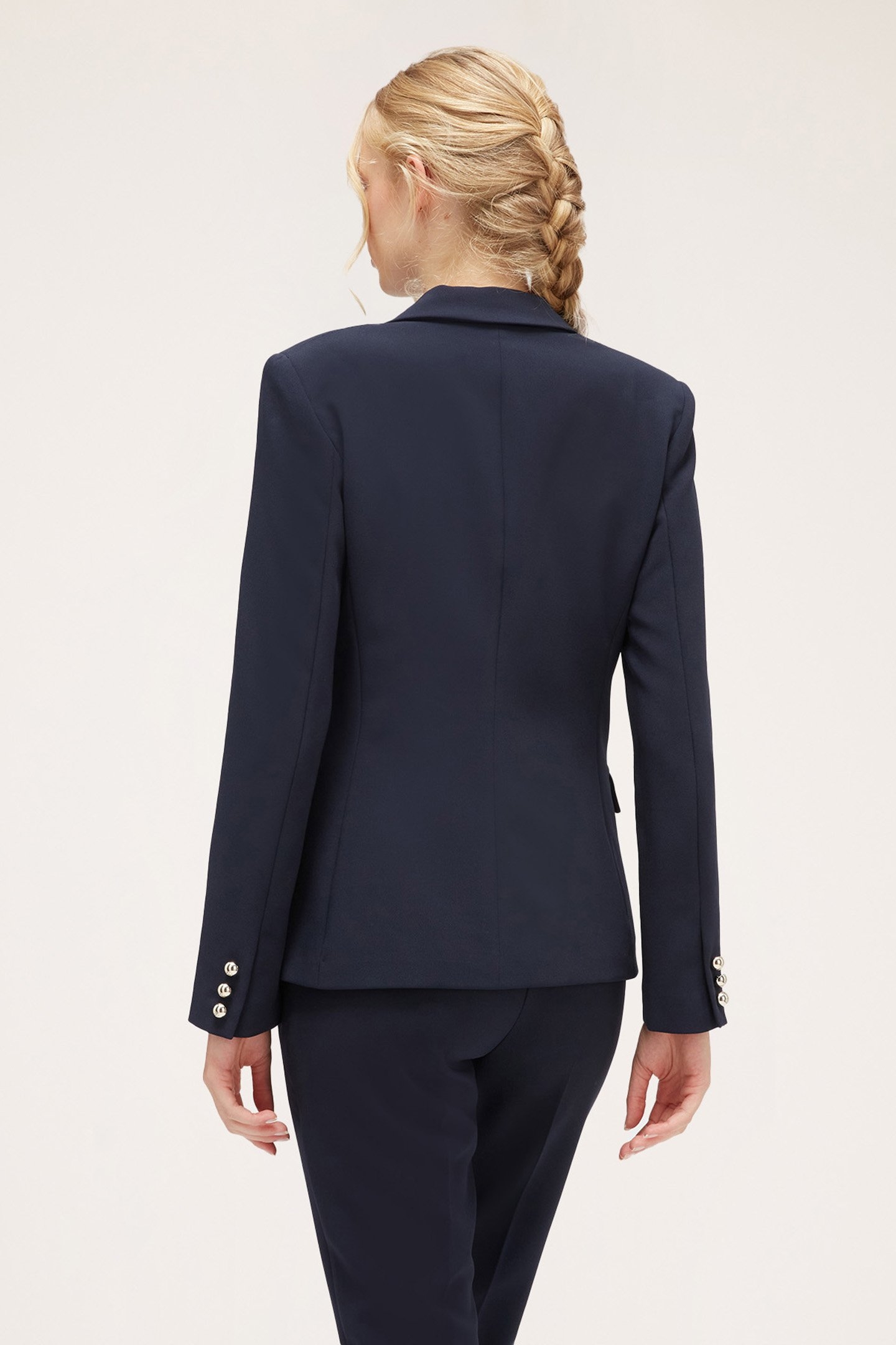 SINGLE-BREASTED CREPE FABRIC BLAZER BLUE 2