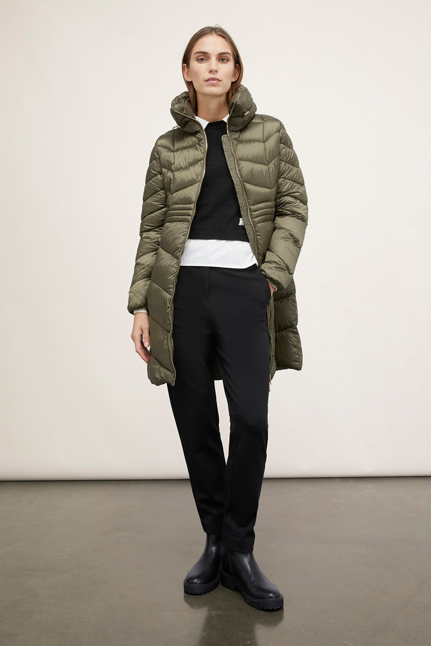 PADDED HIGH COLLAR JACKET MILITARY GREEN 3