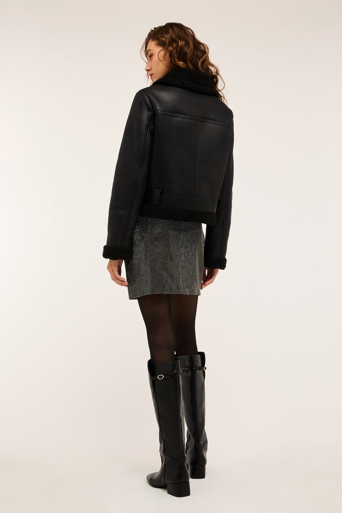 SHEEPSKIN-EFFECT JACKET BLACK 2