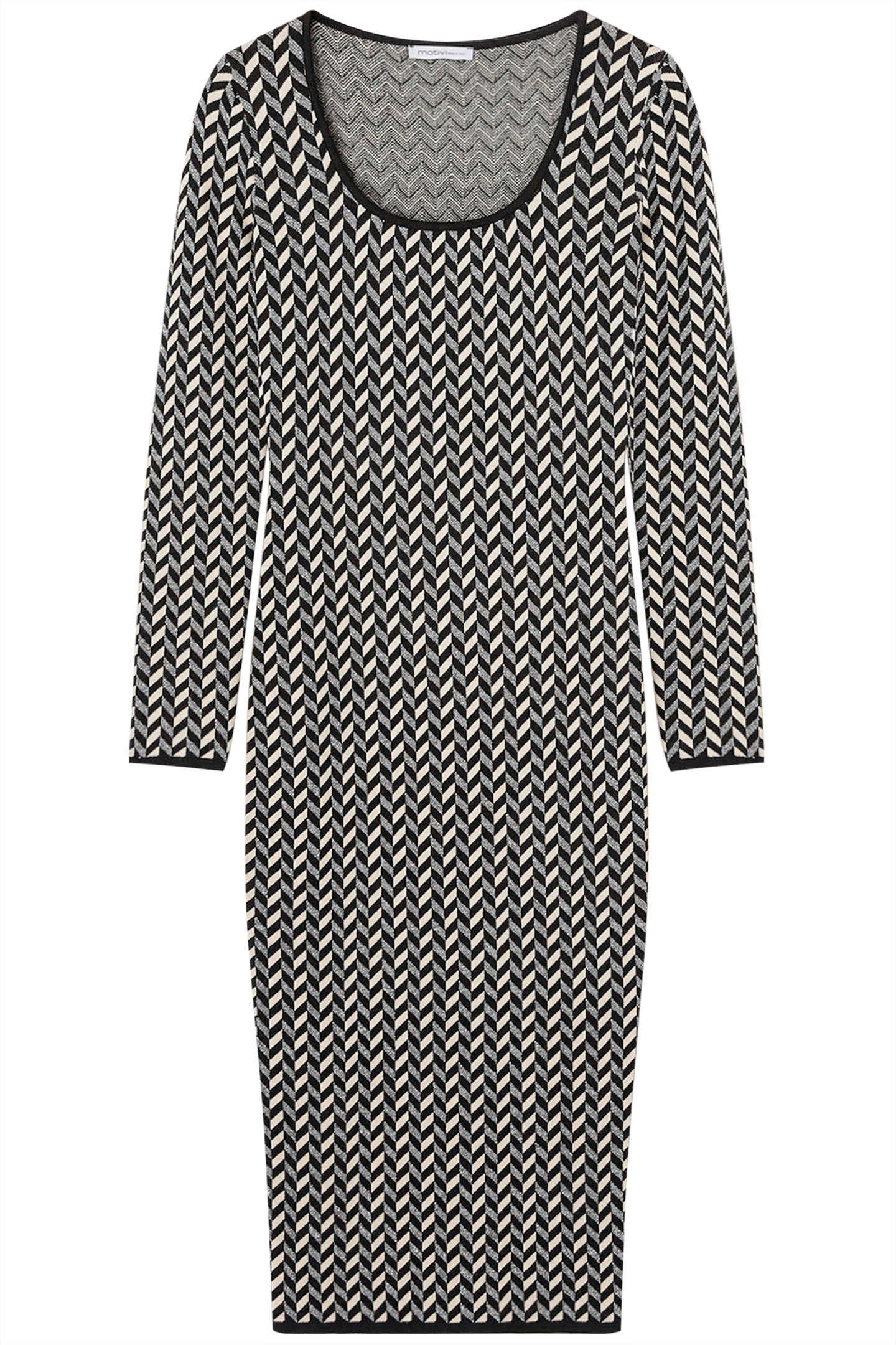 LUREX JACQUARD KNIT SHEATH DRESS BLACK 4