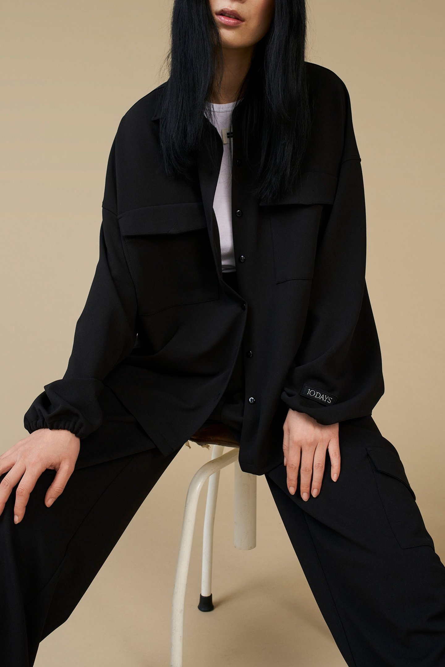 OVERSHIRT CREPE BLACK 7