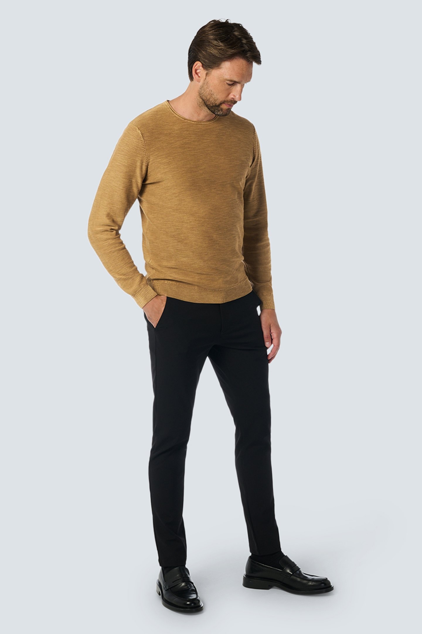 PULLOVER CREWNECK GARMENT DYED + STONE WASHED KHAKI 3