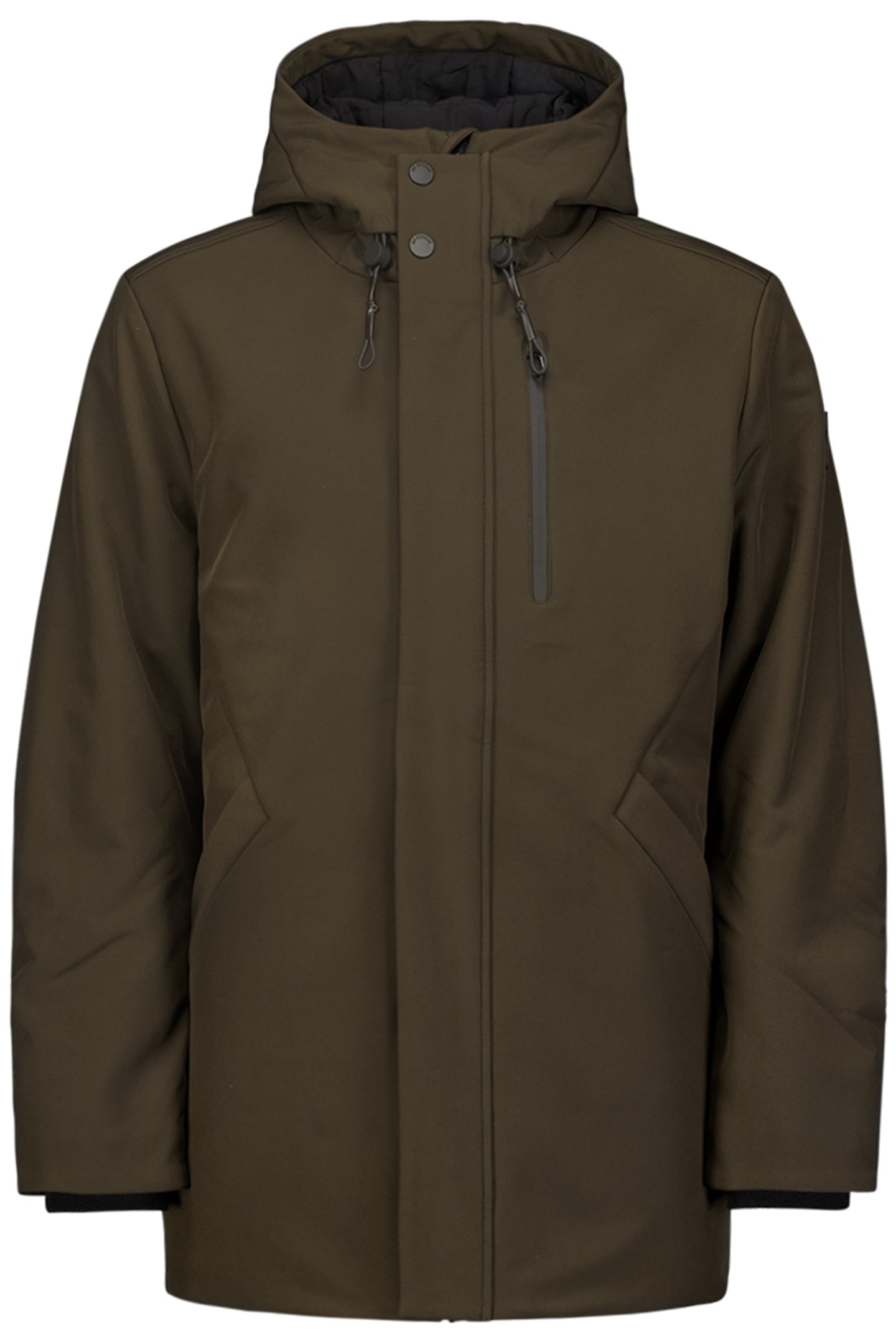 JACKET MEDIUM LONG FIT HOODED SOFTSHELL STRETCH COFFEE 4