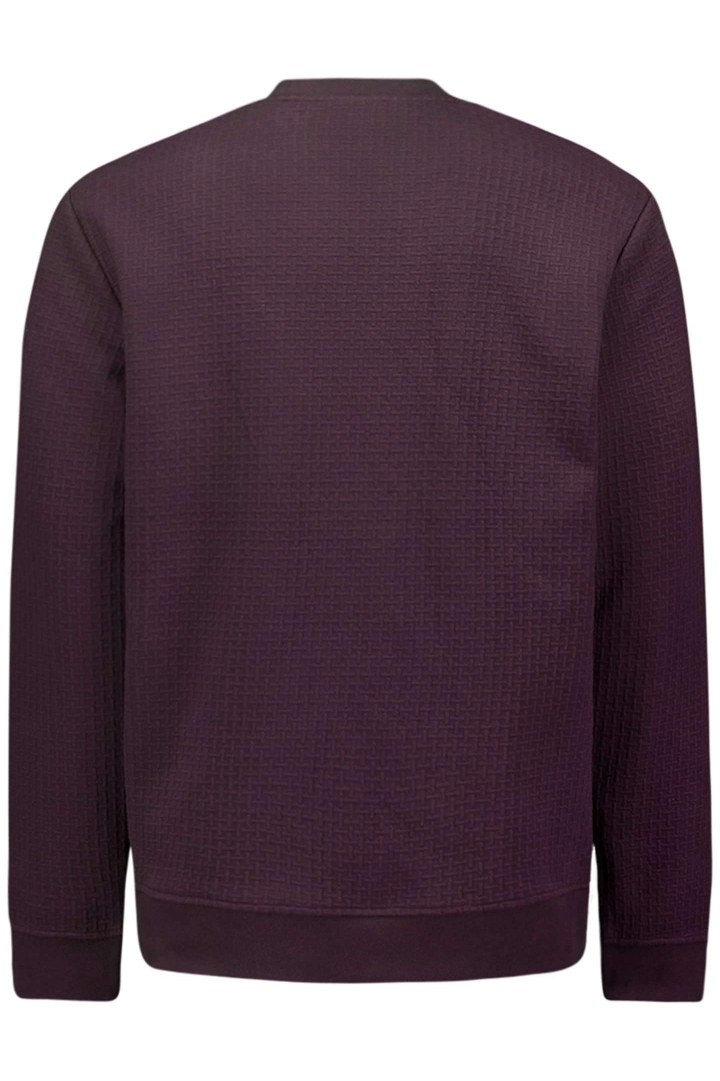 SWEATER CREWNECK DOUBLE LAYER JACQUARD STRETCH AUBERGINE 5