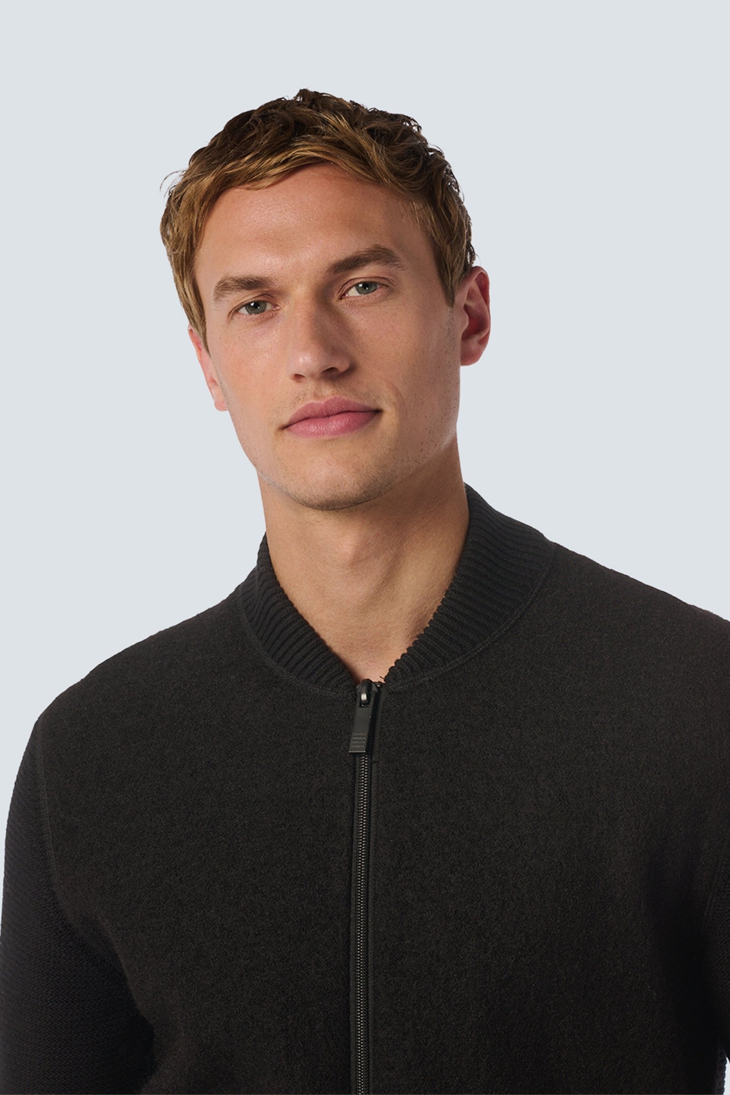 CARDIGAN BOMBER WITH WOOL BLACK 6