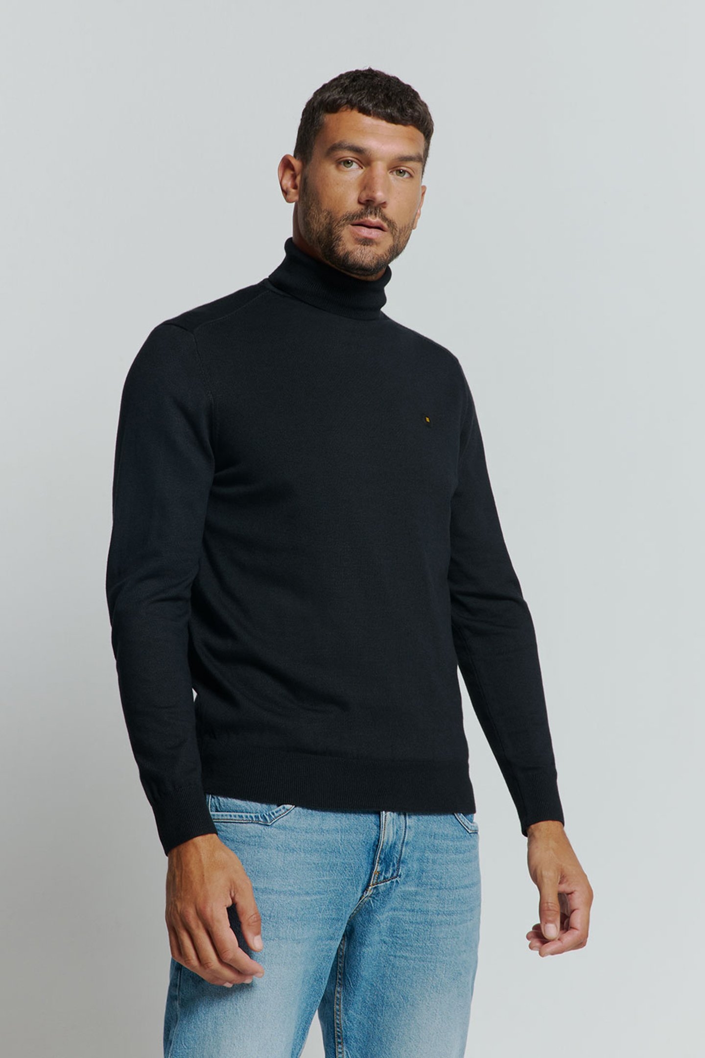 PULLOVER ROLLNECK 2 COLOURED MELANGE NAVY 1