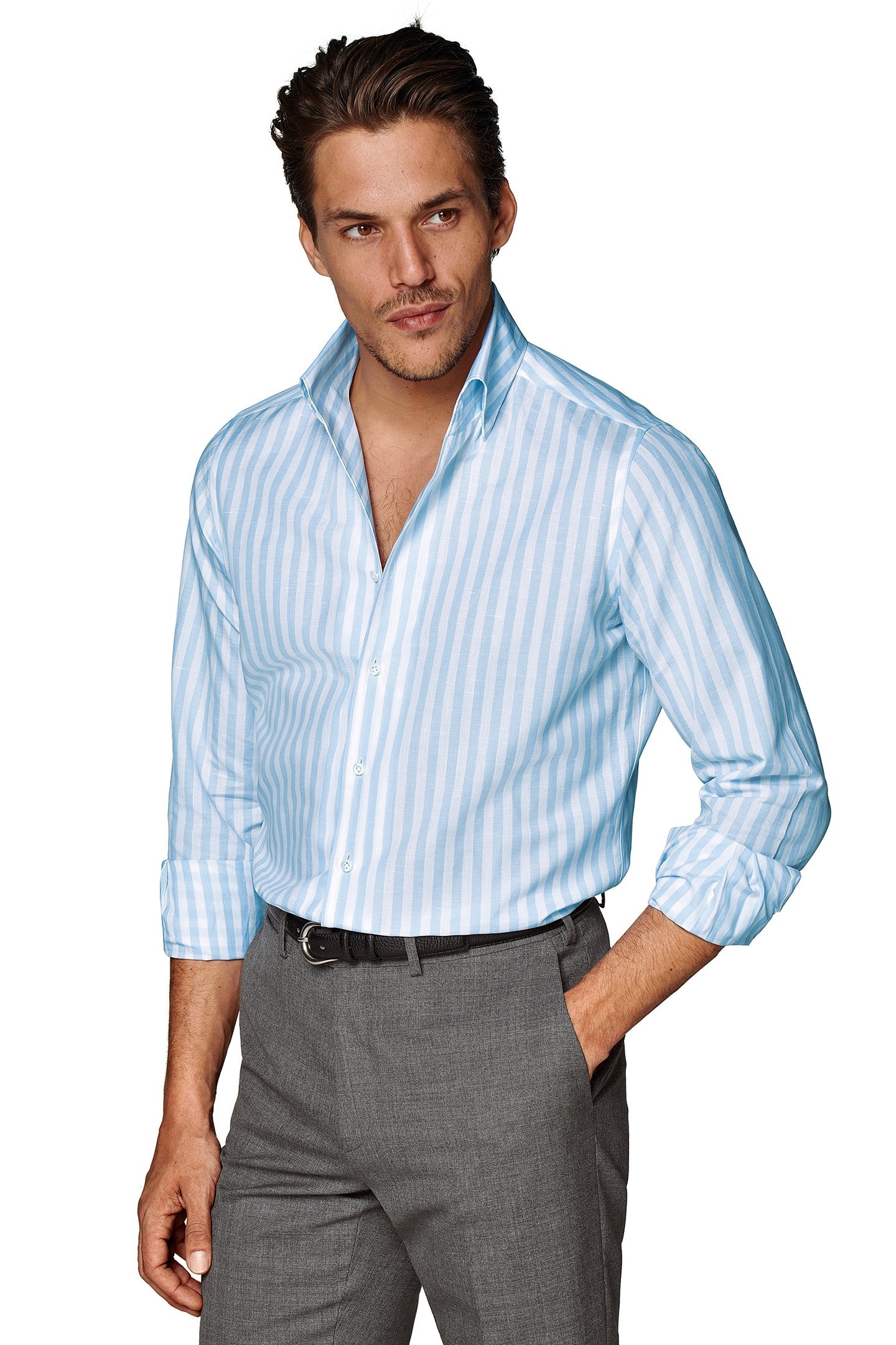 LUXURY BLUE STRIPE ONE PIECE CO/LI LIGHT BLUE 1