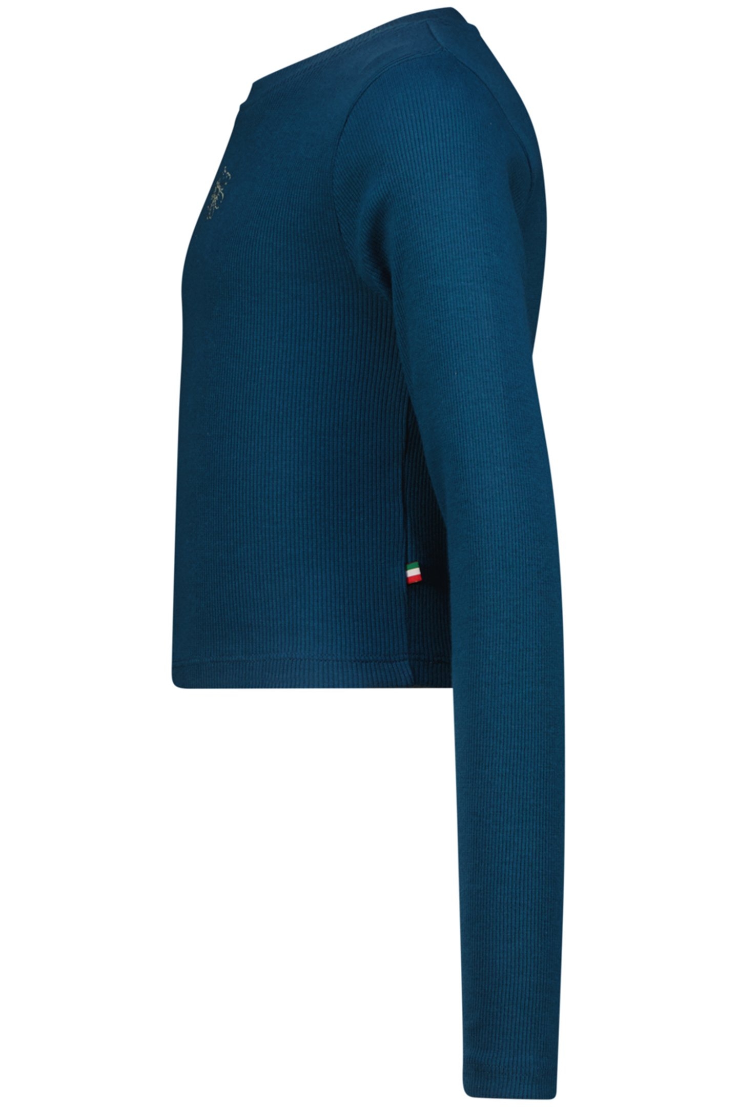 GIRLS G-BASIC-CROP RIB LONGSLEEVE SINGLET PETROL BLUE 3