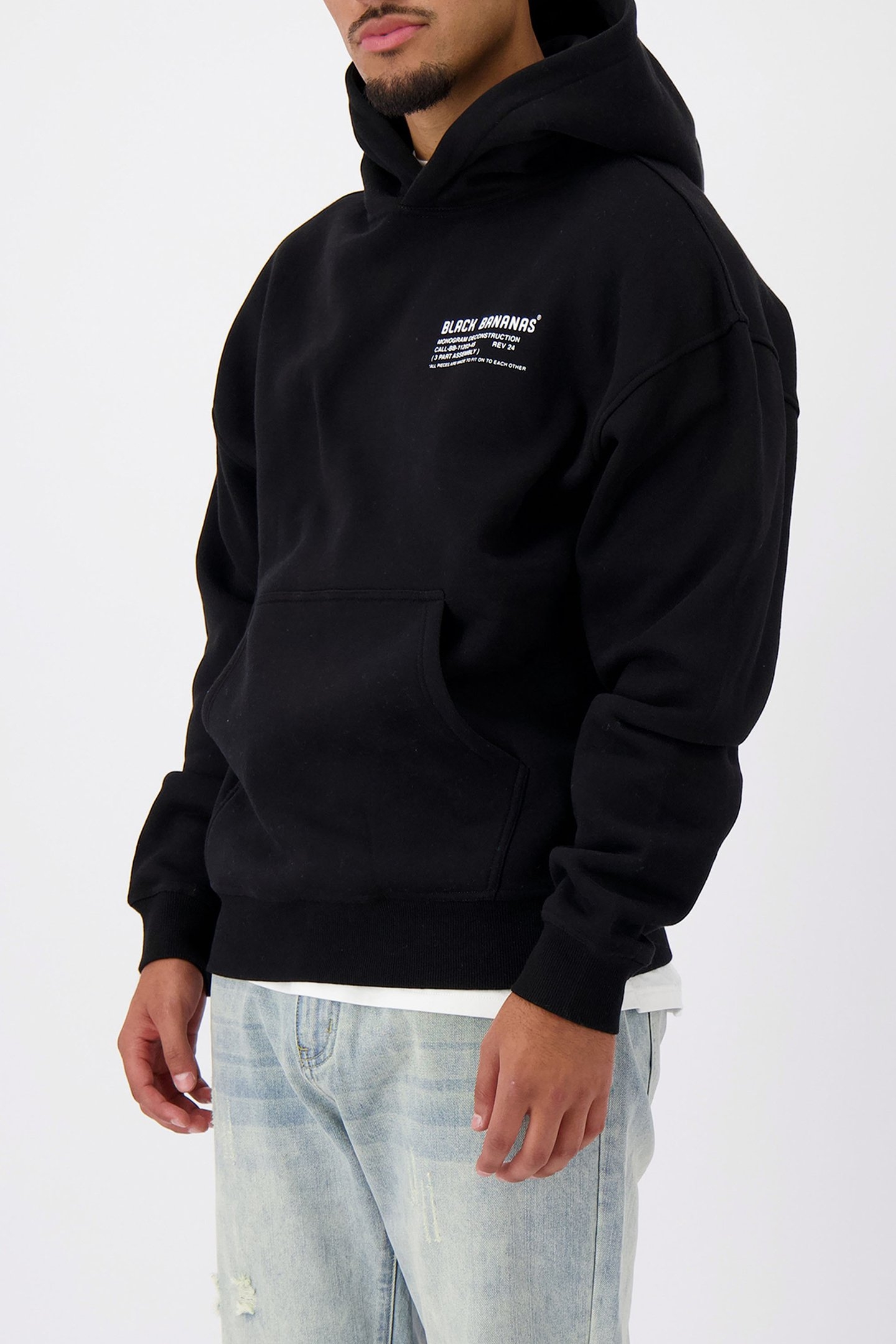 DECONSTRUCTION HOODIE BLACK 1