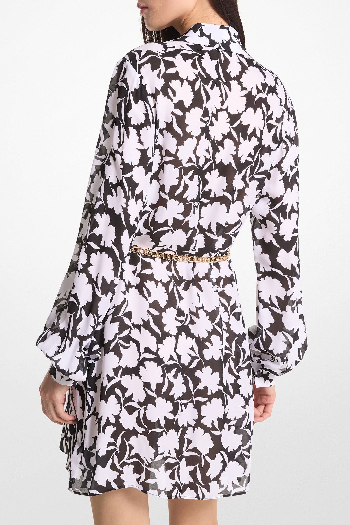 POP SHDOW FLR MINI DRESS BLACK/WHITE 2