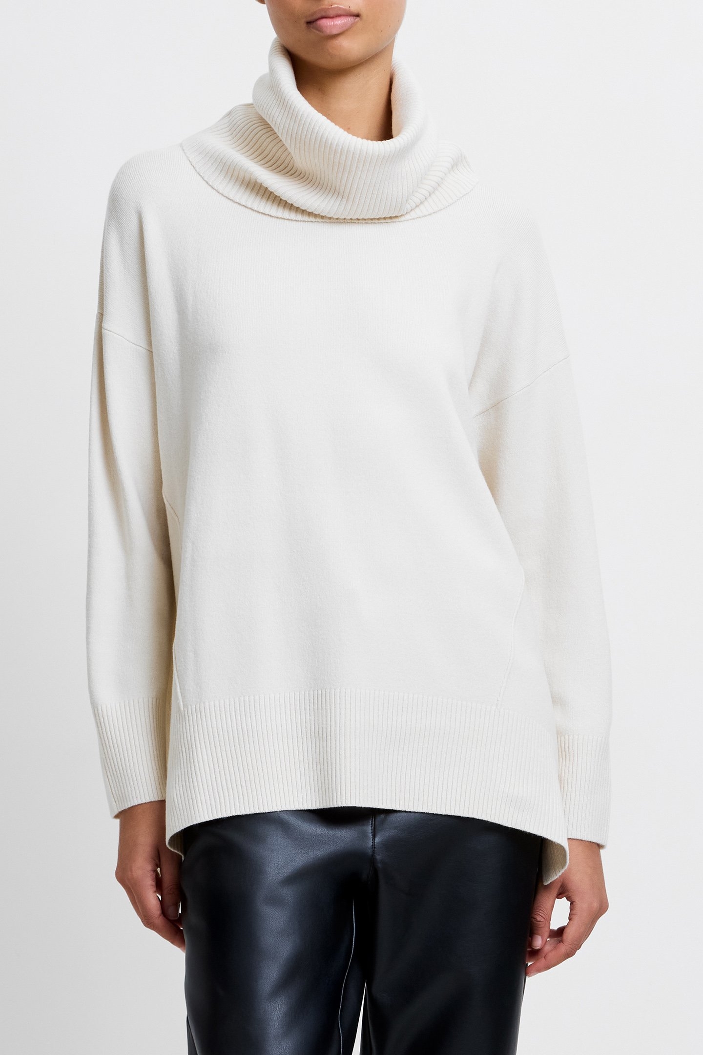 BABYSOFT RIBBED COWL NECK JUMPER CLASSIC CREAM 1