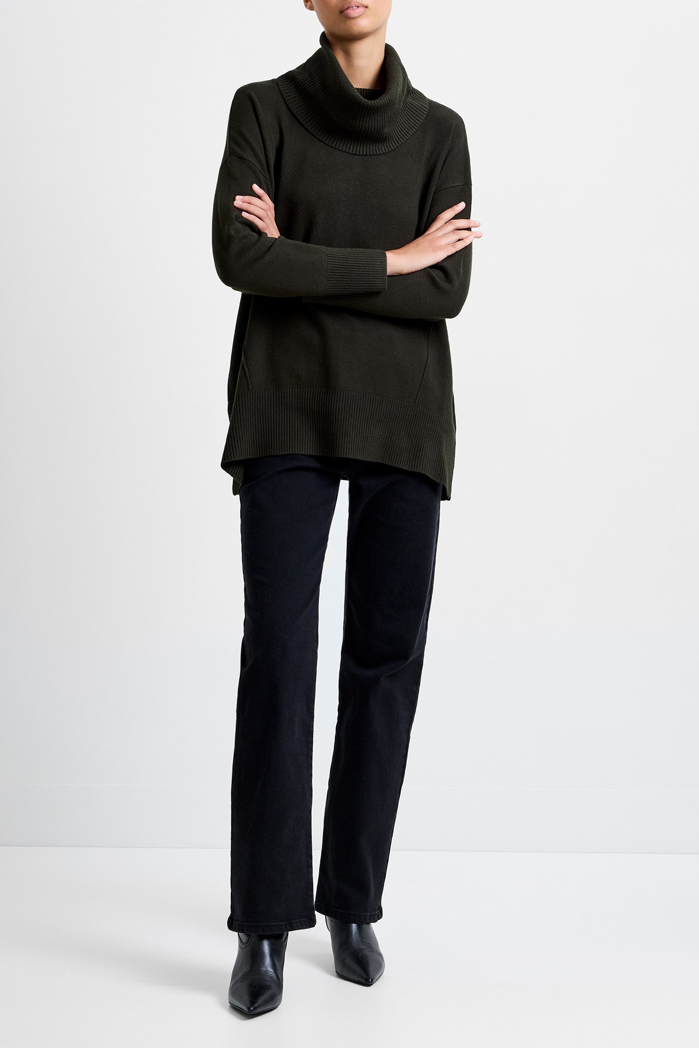 BABYSOFT RIBBED COWL NECK JUMPER BRUNSWICK GREEN 3