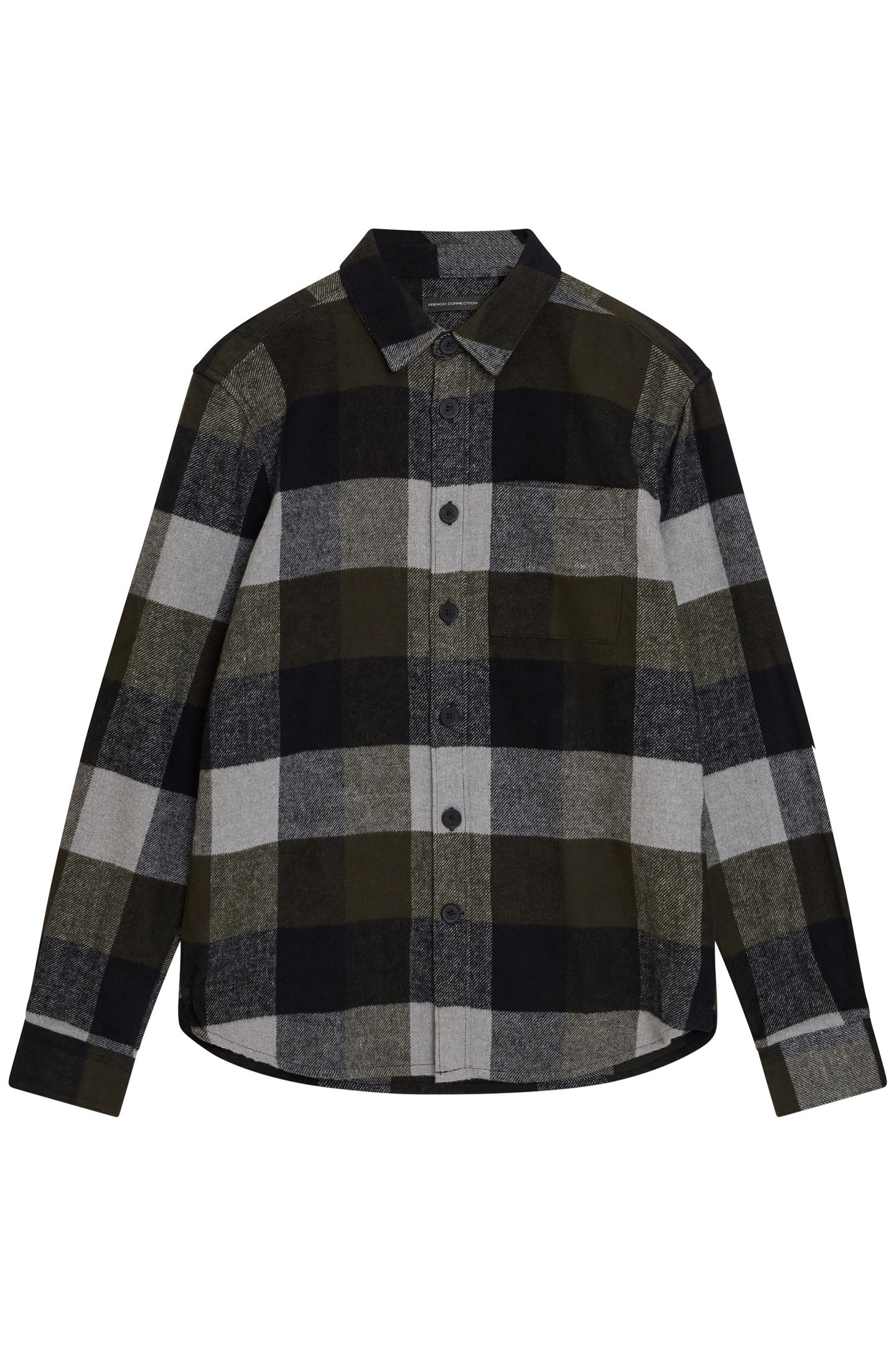 HEAVY LARGE CHECK OVERSHIRT KHAKI 1