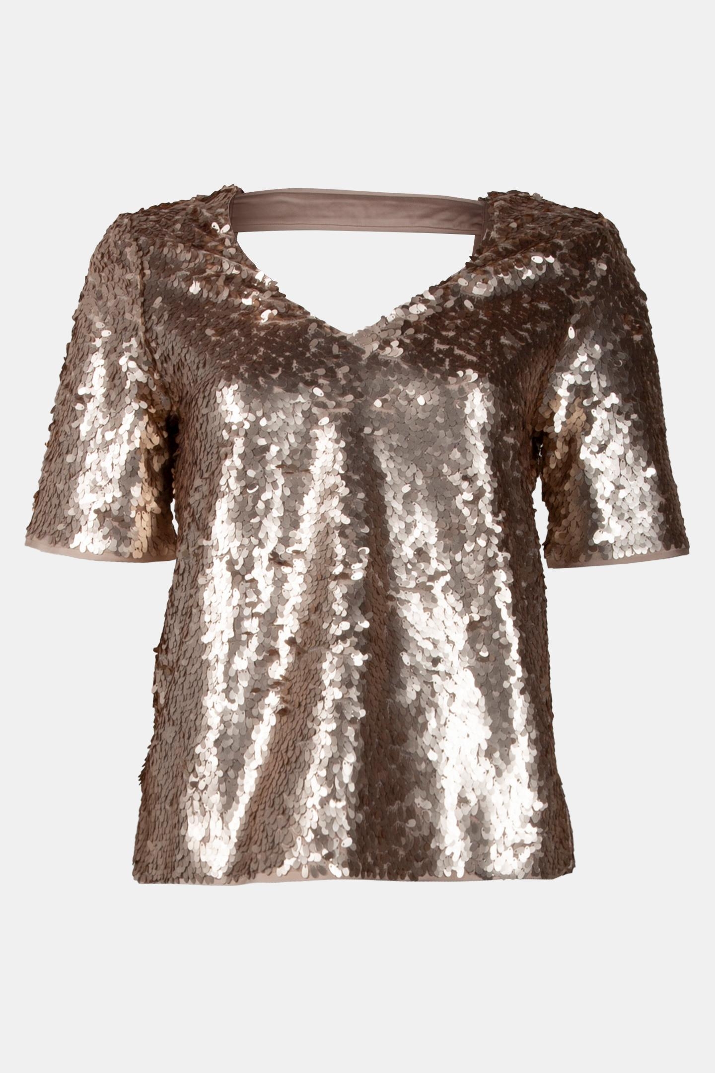 CHANA - MAXI SEQUIN EMBROIDERED PLATINUM TOP 4