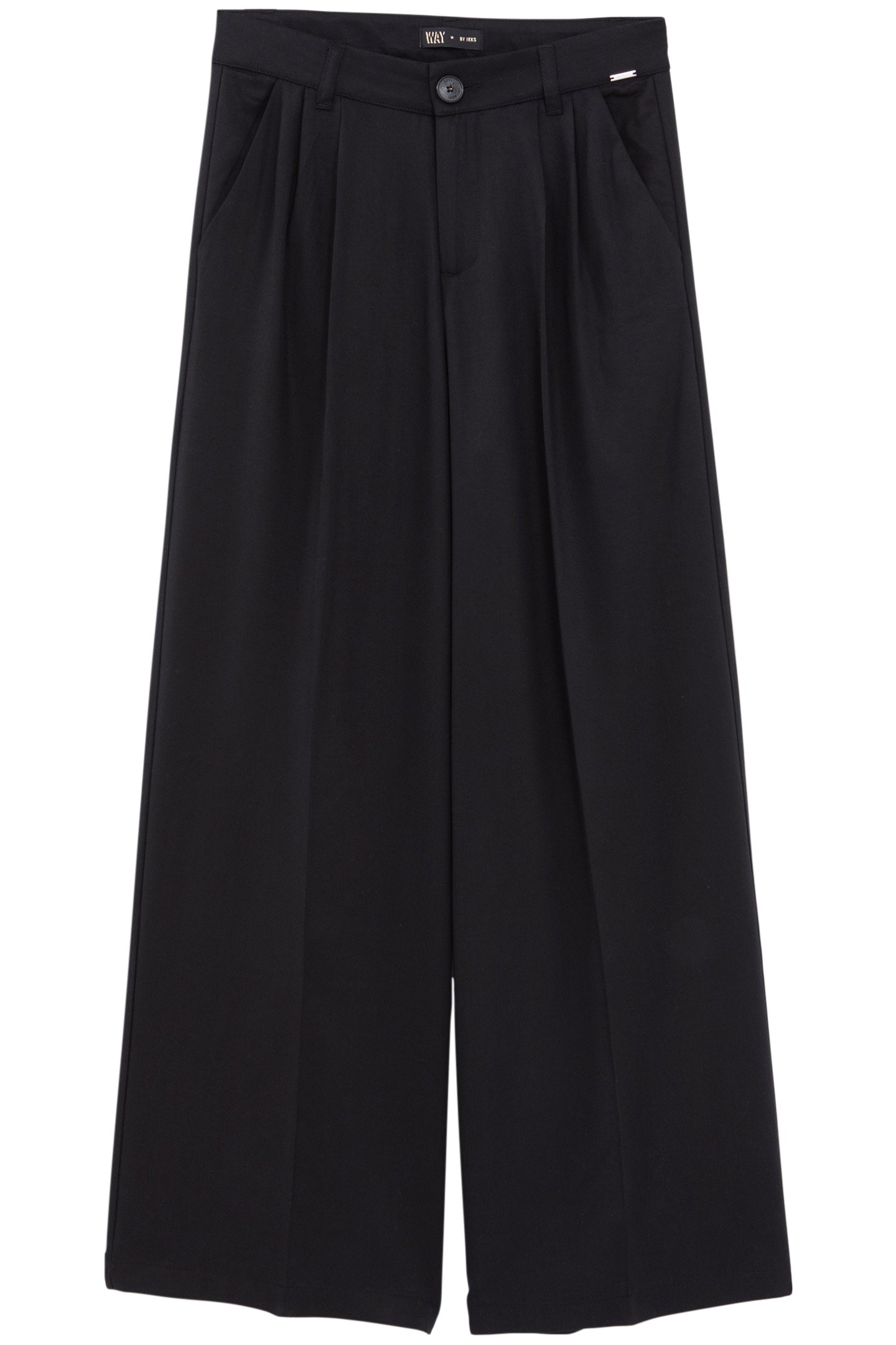 GIRLS’ BLACK LYOCELL® WIDE TROUSERS WITH DARTS 1