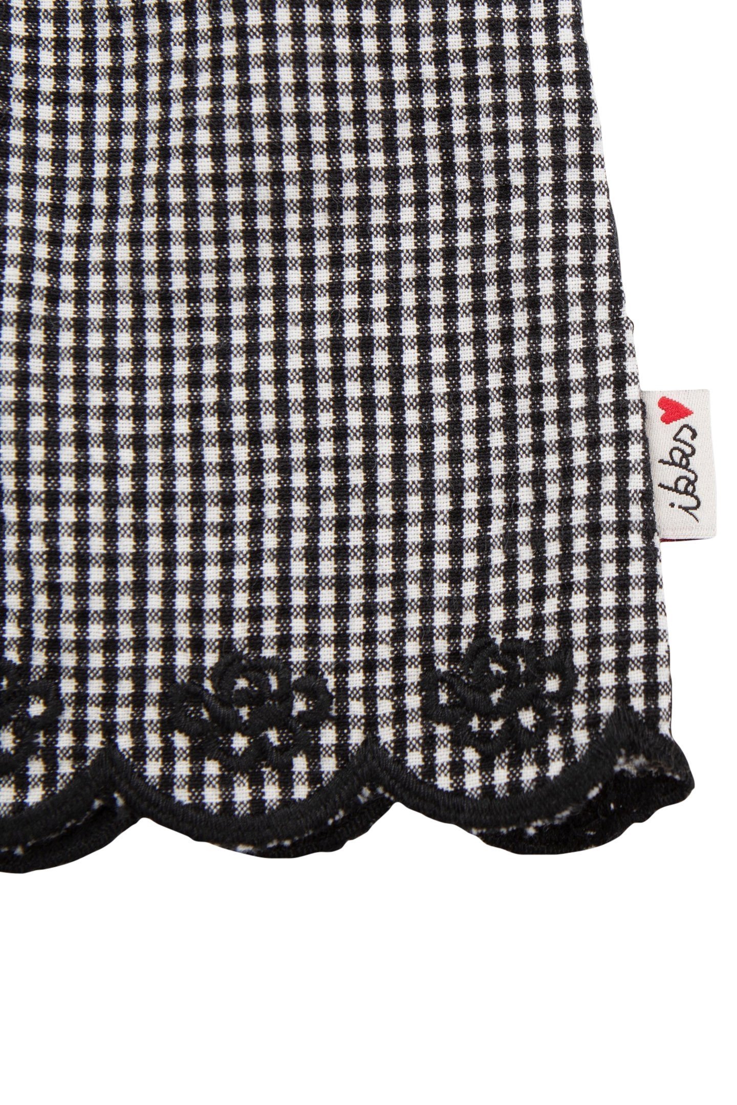 BABY GIRL DRESS IN ECRU WITH BLACK GINGHAM PATTERN 5