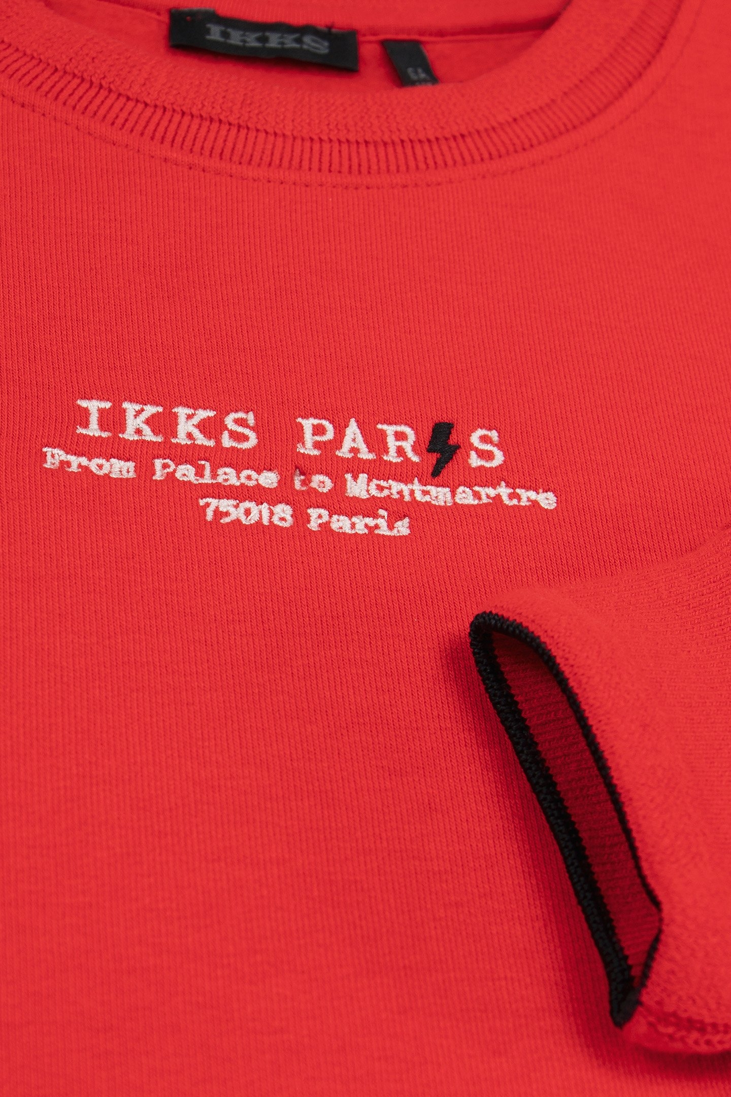 BOY'S RED FLEECE SWEATSHIRT WITH EMBROIDERED MESSAGE 6