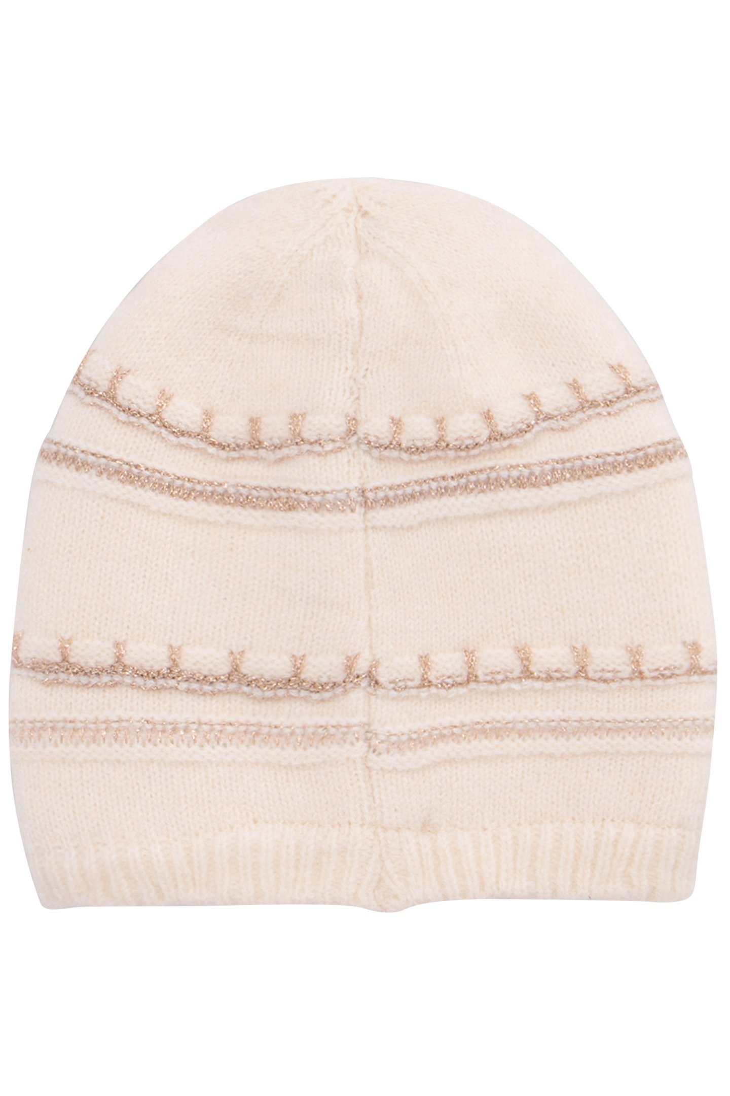 ECRU LUREX STRIPED KNITTED HAT BABY GIRL 2