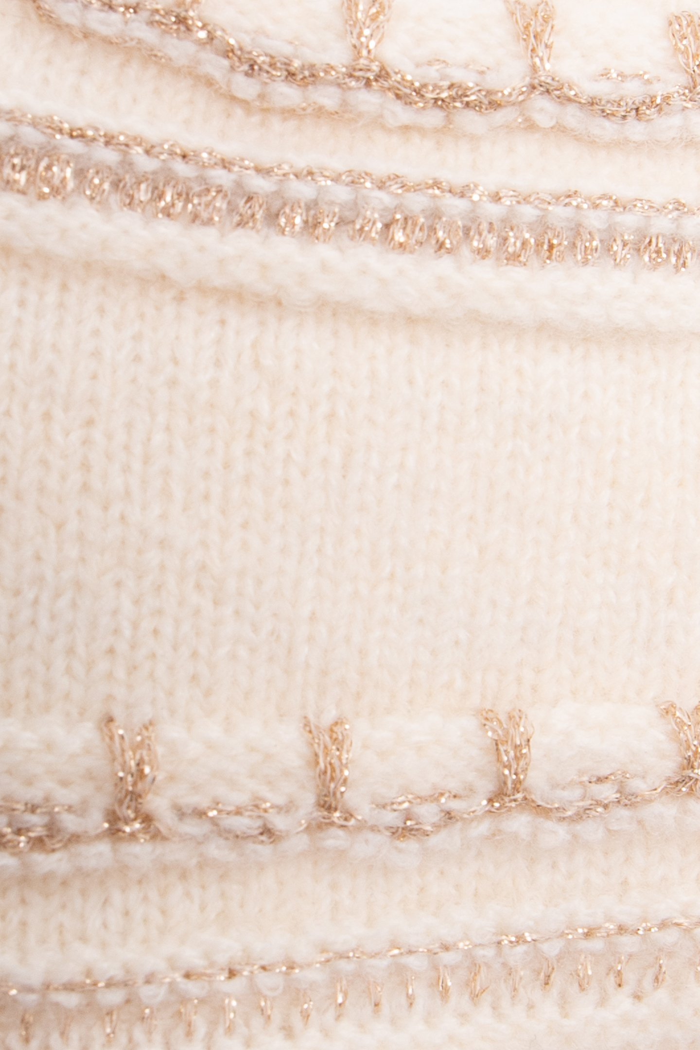 ECRU LUREX STRIPED KNITTED HAT BABY GIRL 6