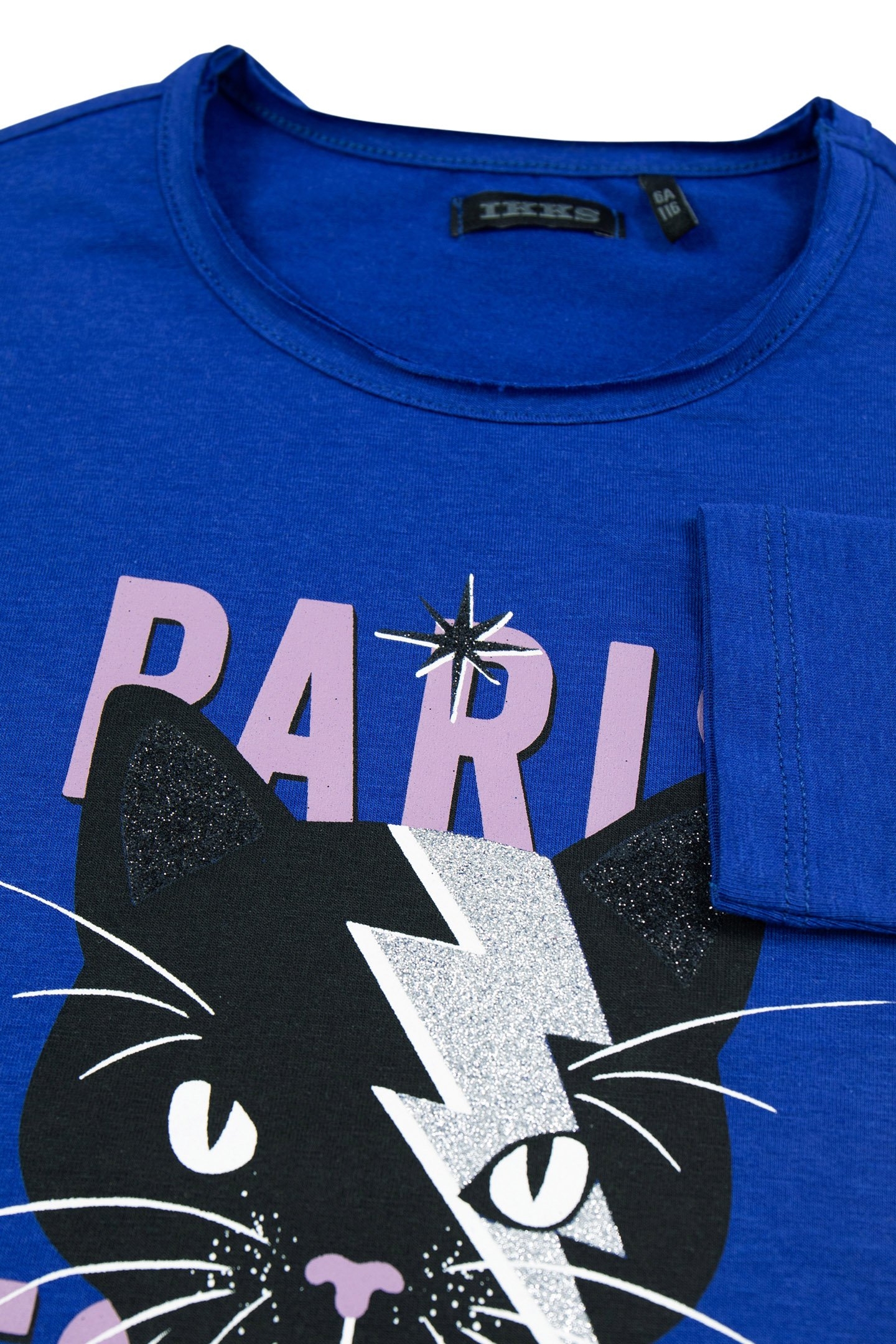 GIRL’S BLUE T-SHIRT WITH CAT AND LIGHTNING IMAGE 3