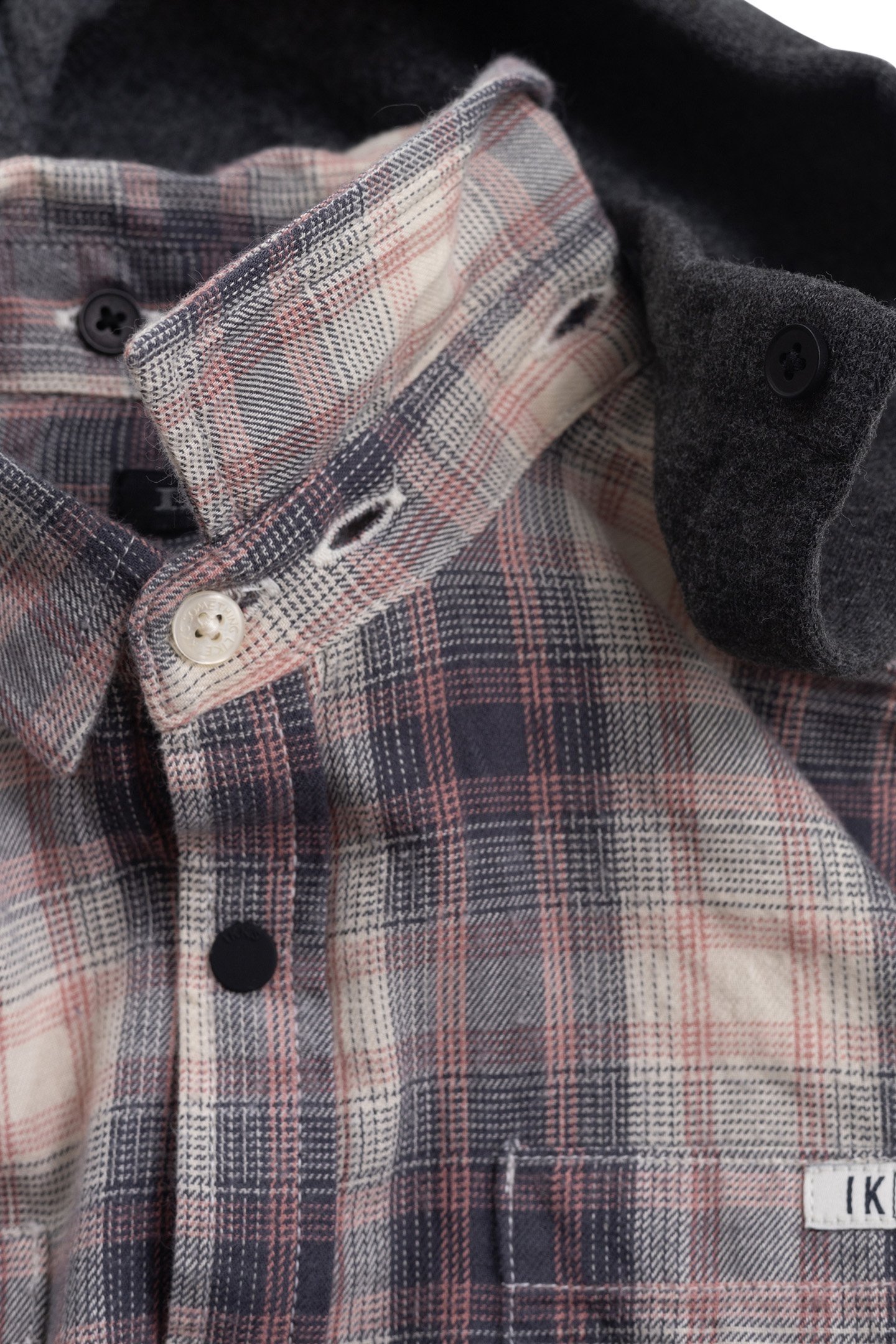 BOY'S BEIGE PLAID SHIRT WITH REMOVABLE HOOD 4