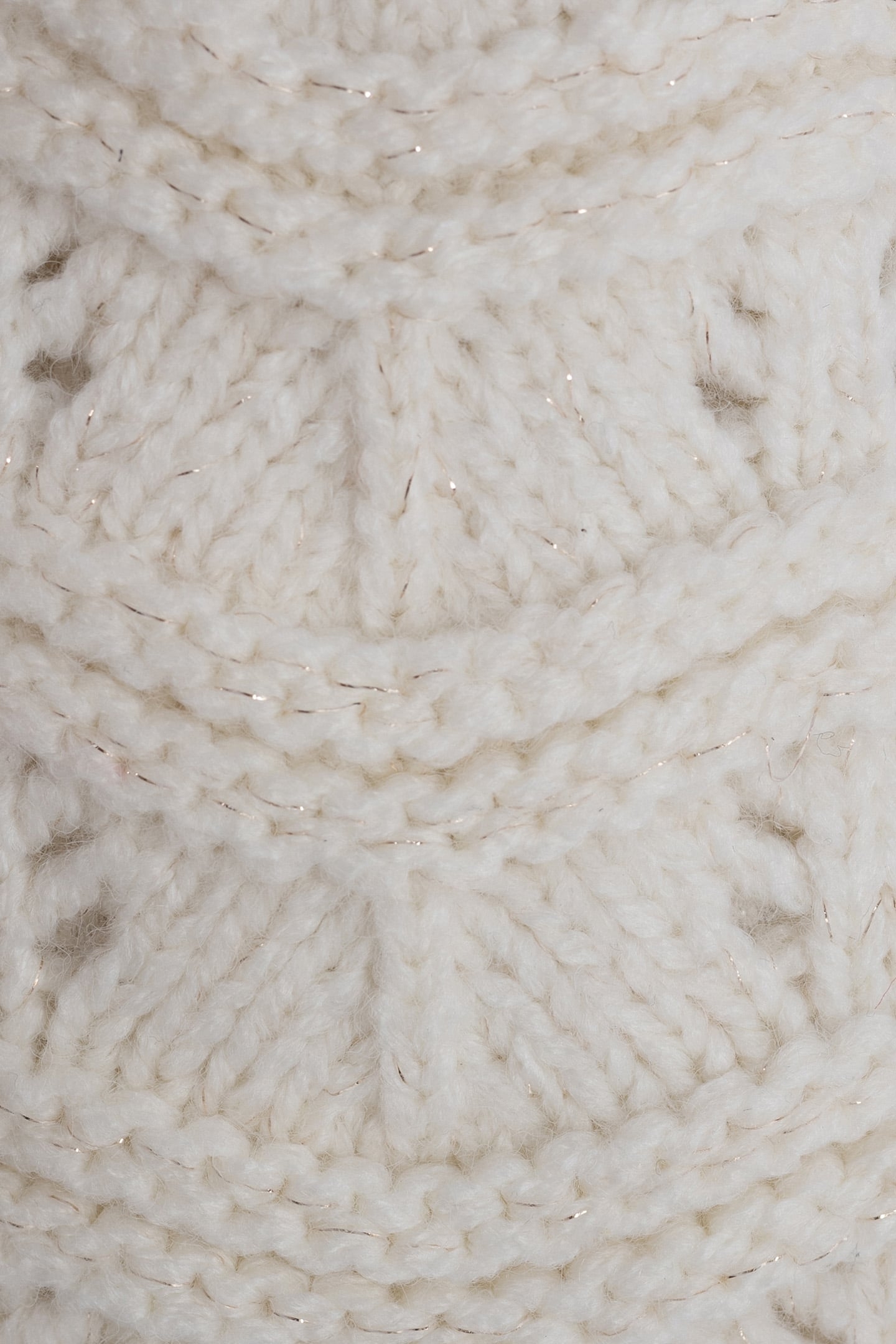 GIRL'S KNITTED ECRU FANCY FUR HAT 6