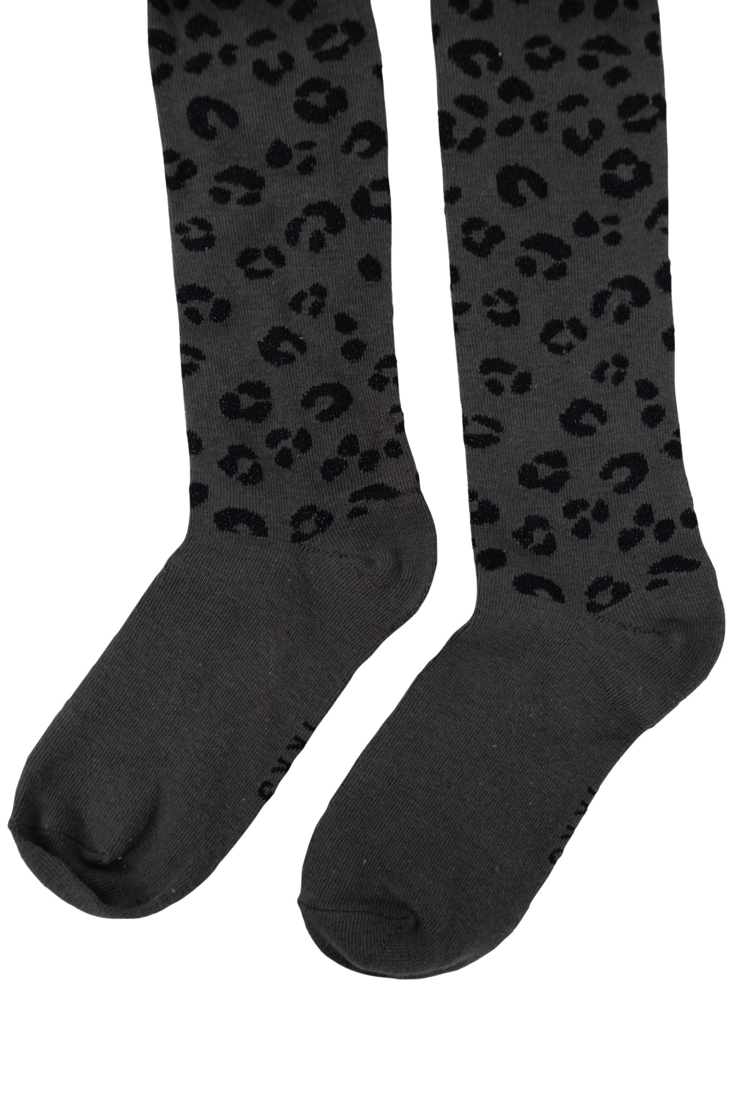 KHAKI LEOPARD PRINT KNITTED TIGHTS LUREX GIRL 3