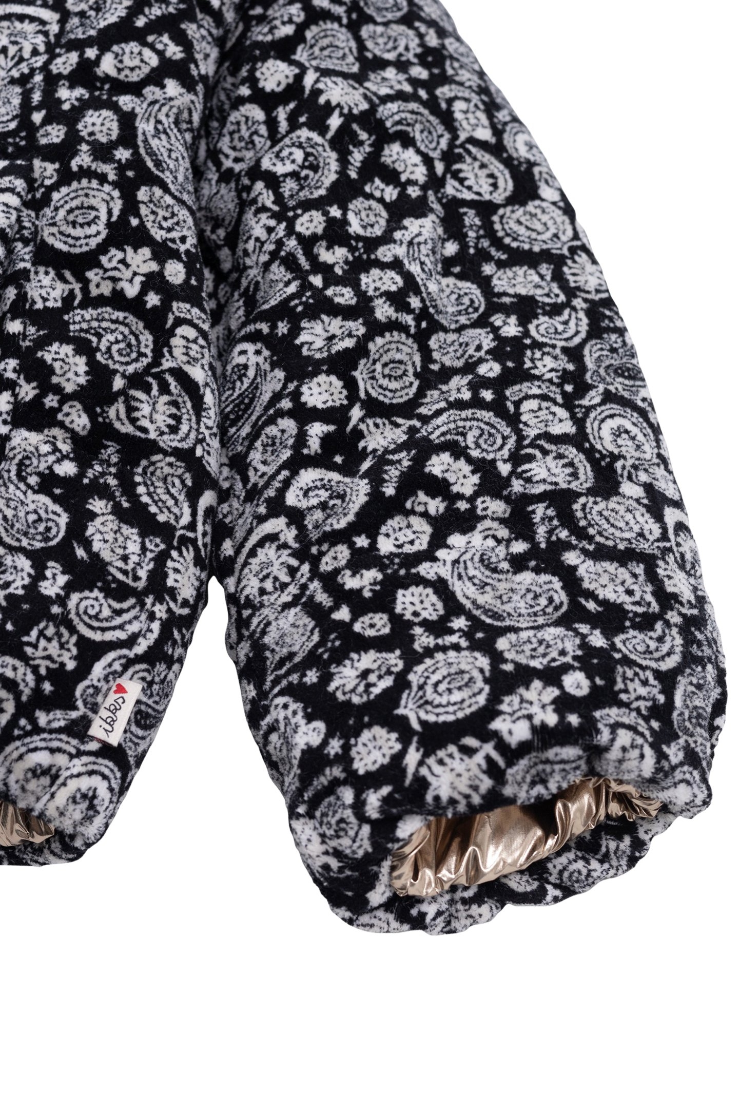 GIRL'S REVERSIBLE JACKET GOLD AND FLORAL PRINT VELVET 7