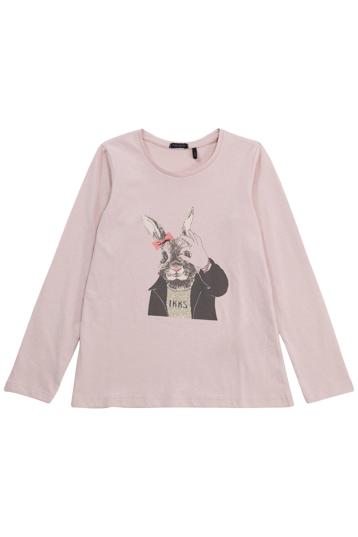 PINK T-SHIRT WITH RABBIT VISUAL AND GOLD DETAILS 1