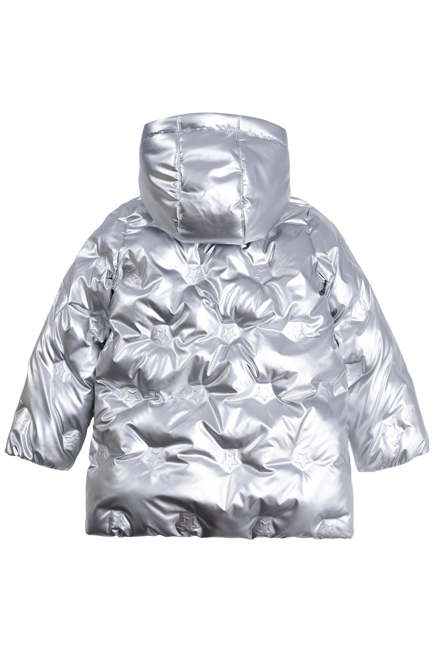 GIRL'S SILVER POLKA DOT HEAT-SEALED NYLON PADDED JACKET 2