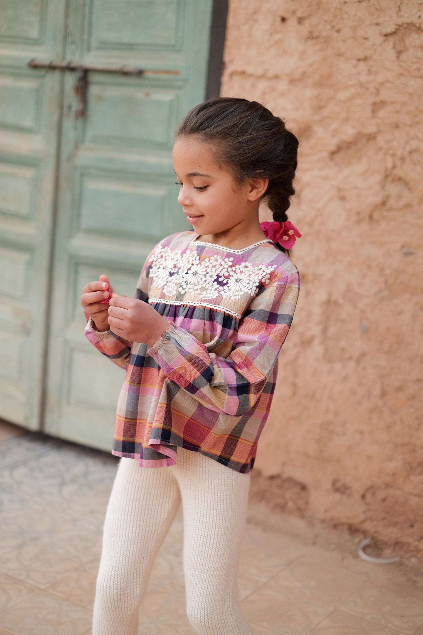 BLOUSE CARMILA FUCHSIA TARTAN ROADS 3