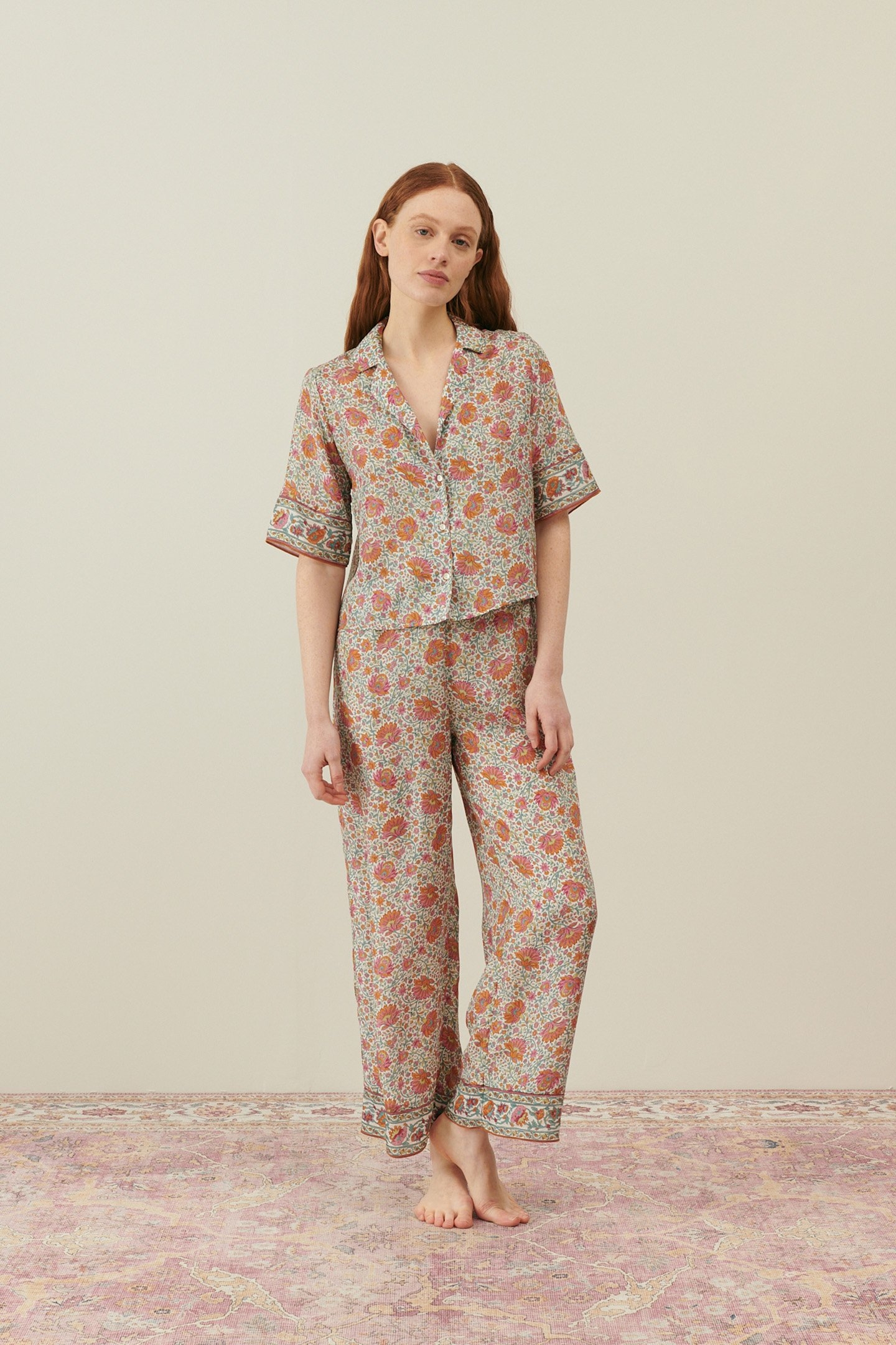 PAJAMAS PANTS MELYCIA IVORY WINTER GARDEN 1